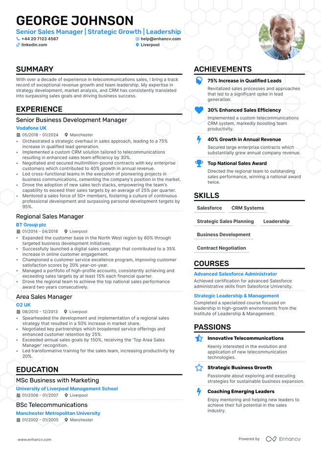 Business Manager CV example