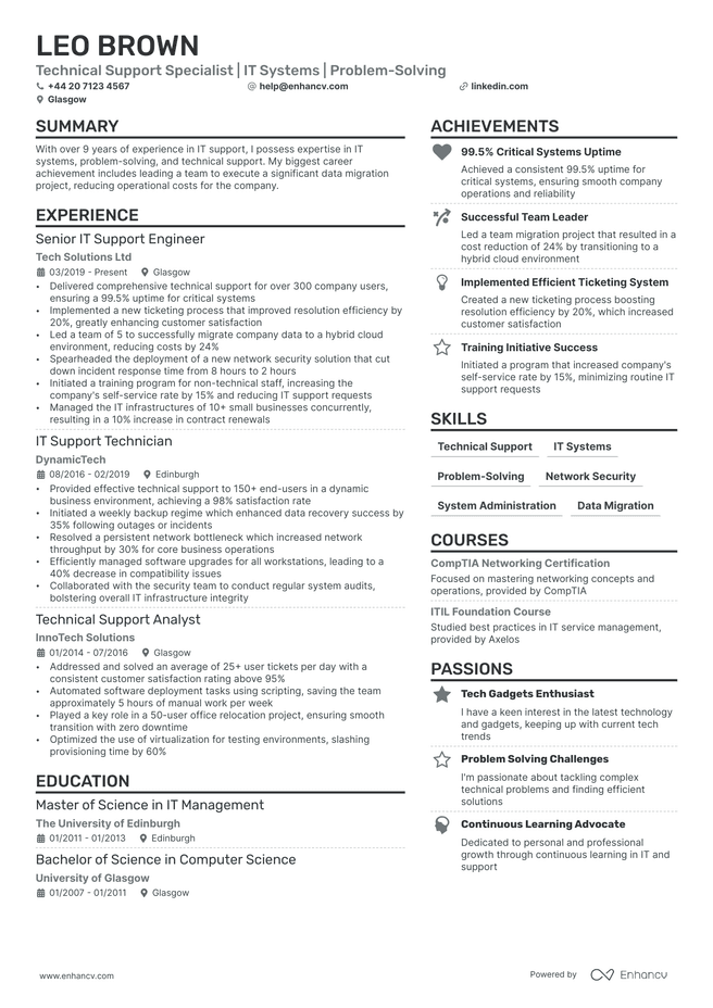 IT CV example