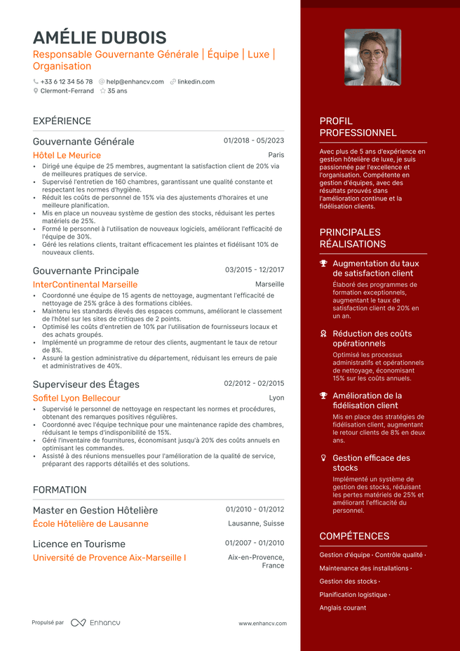 exemple de CV pour Manager General