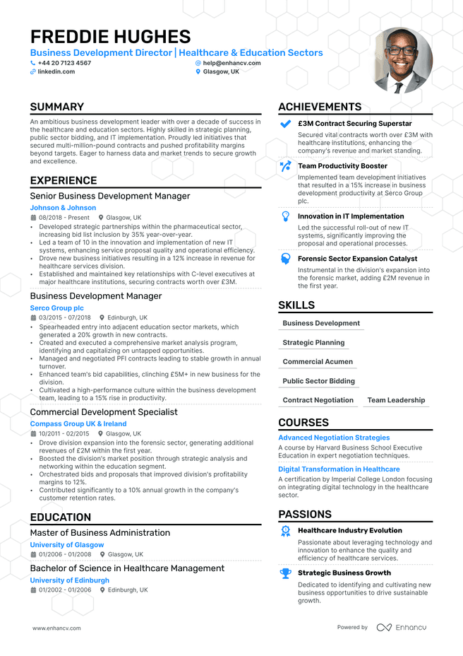 Healthcare CV example