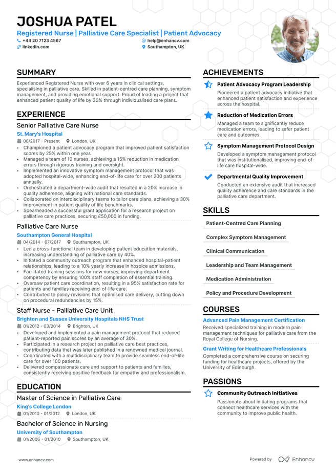 Registered Nurse CV example