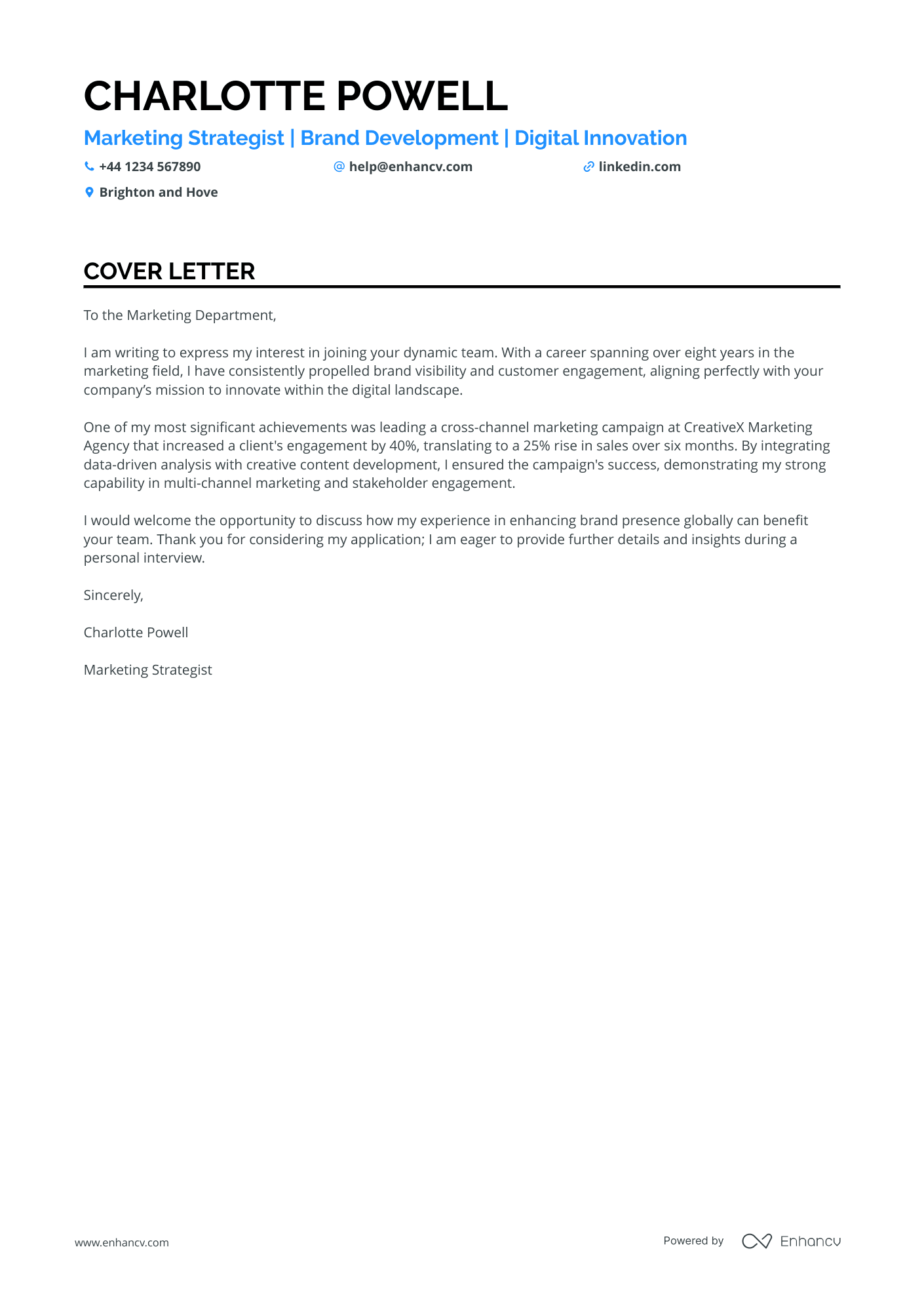 Cover Letter Example
