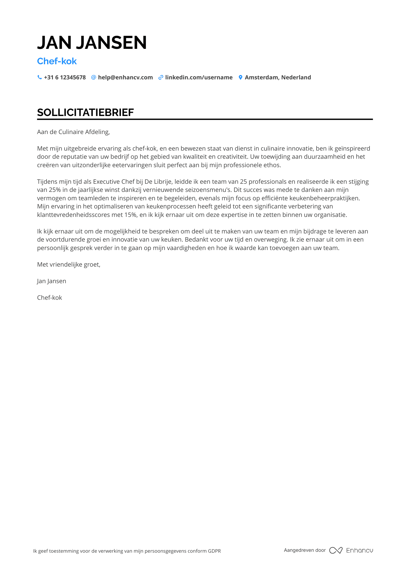 Cover Letter Example