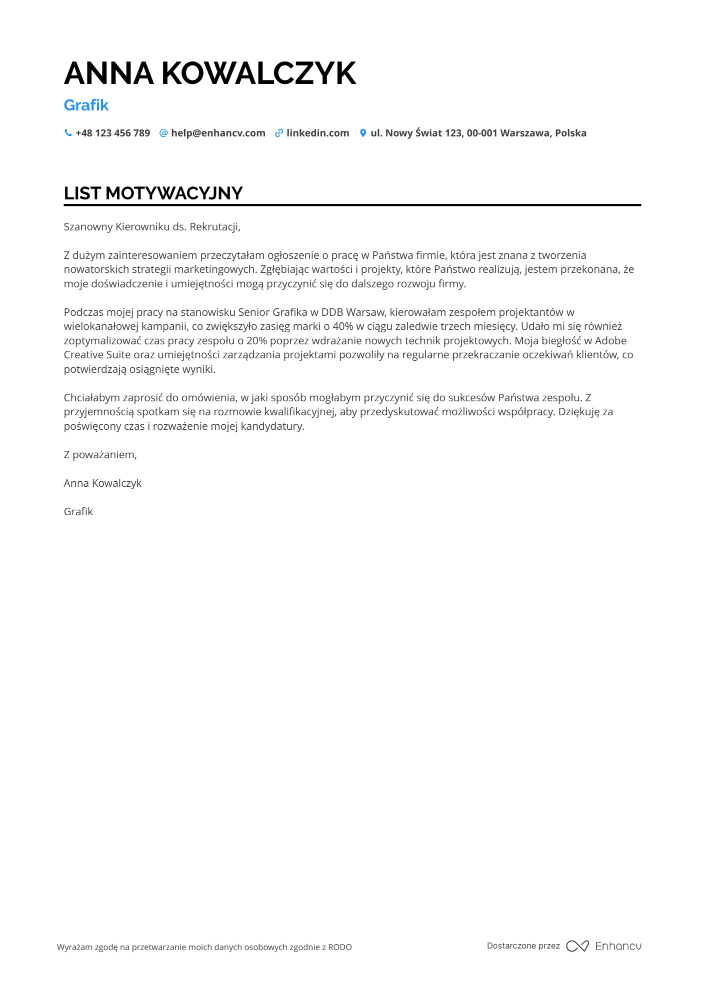 Cover Letter Example