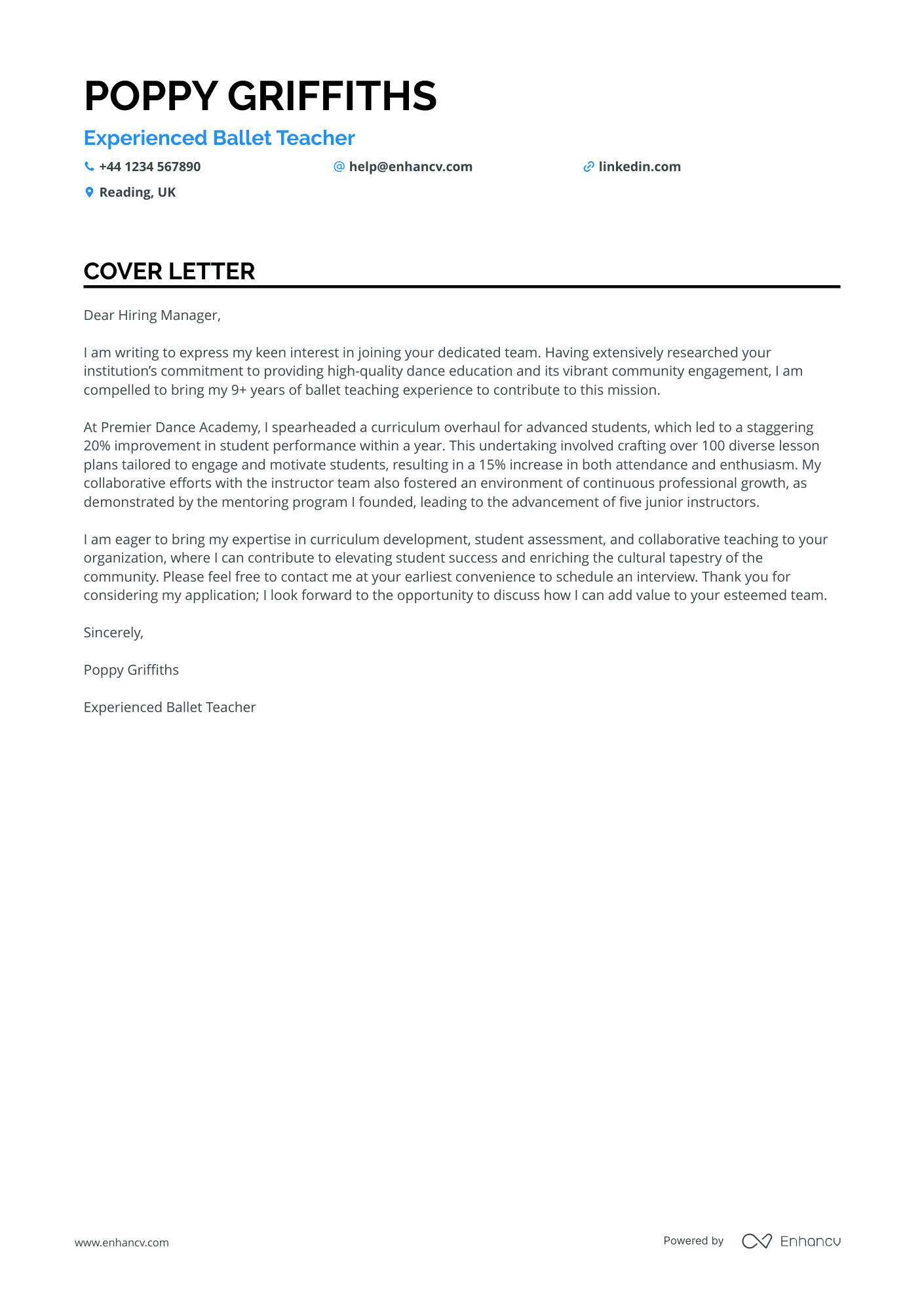 Cover Letter Example