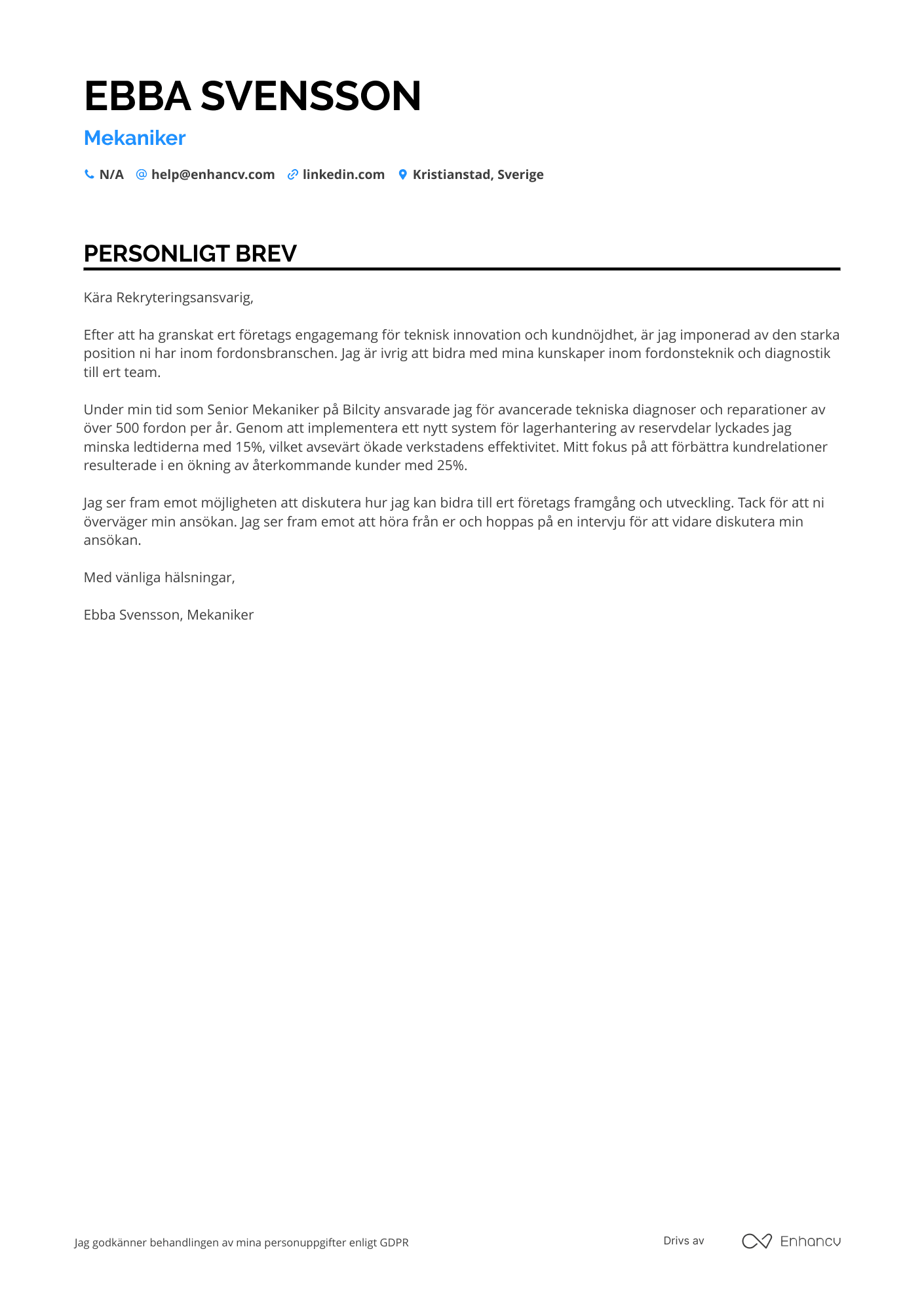 Cover Letter Example