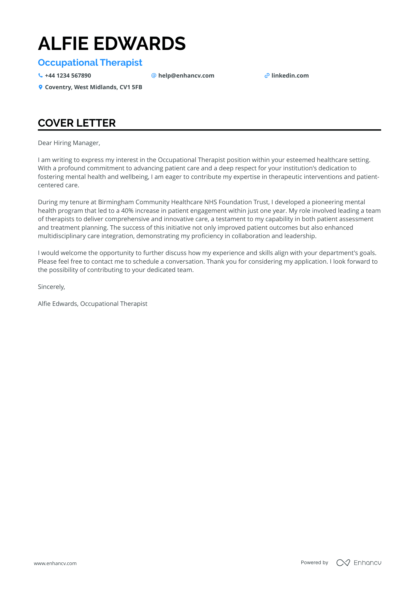 Cover Letter Example