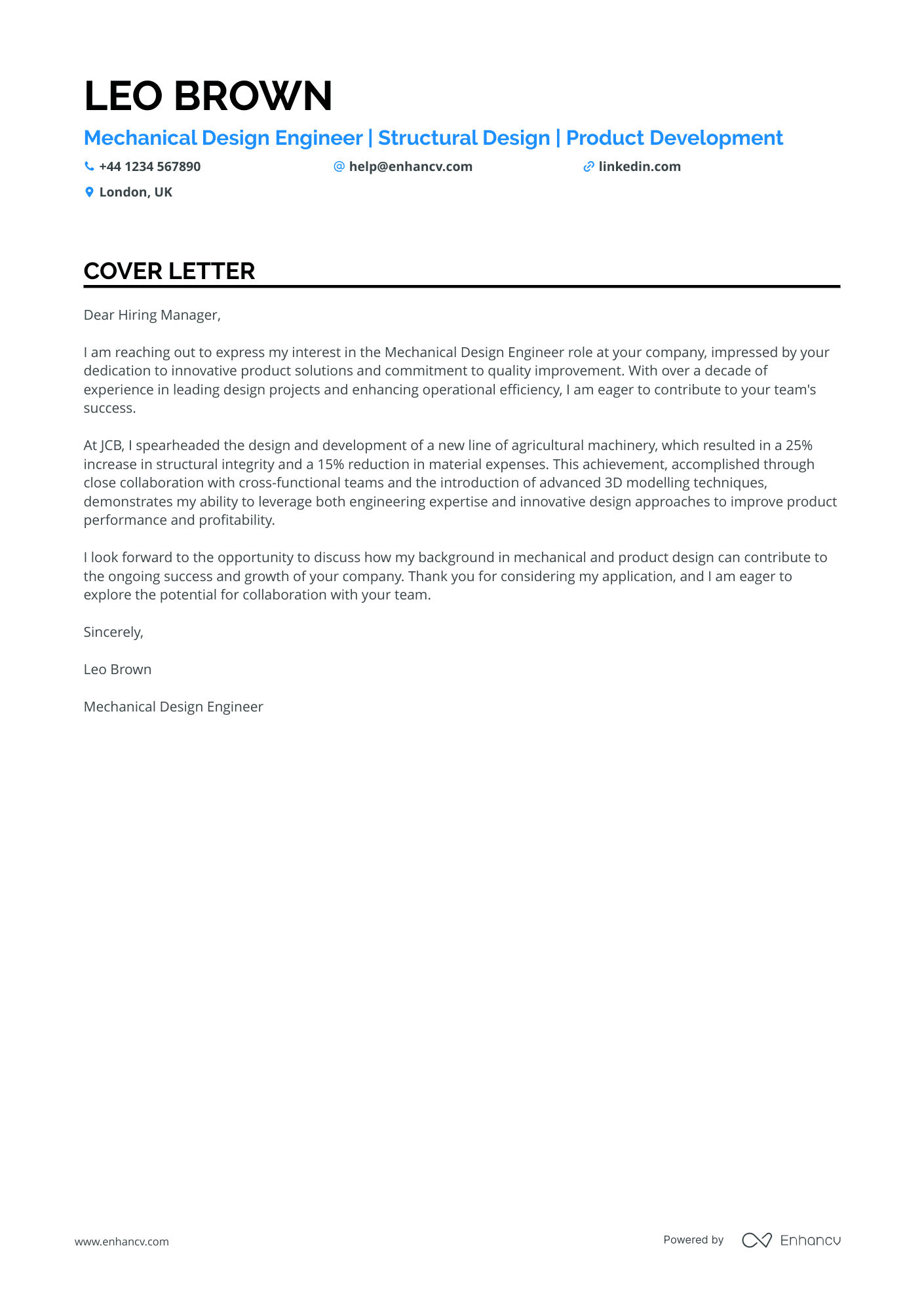 Cover Letter Example