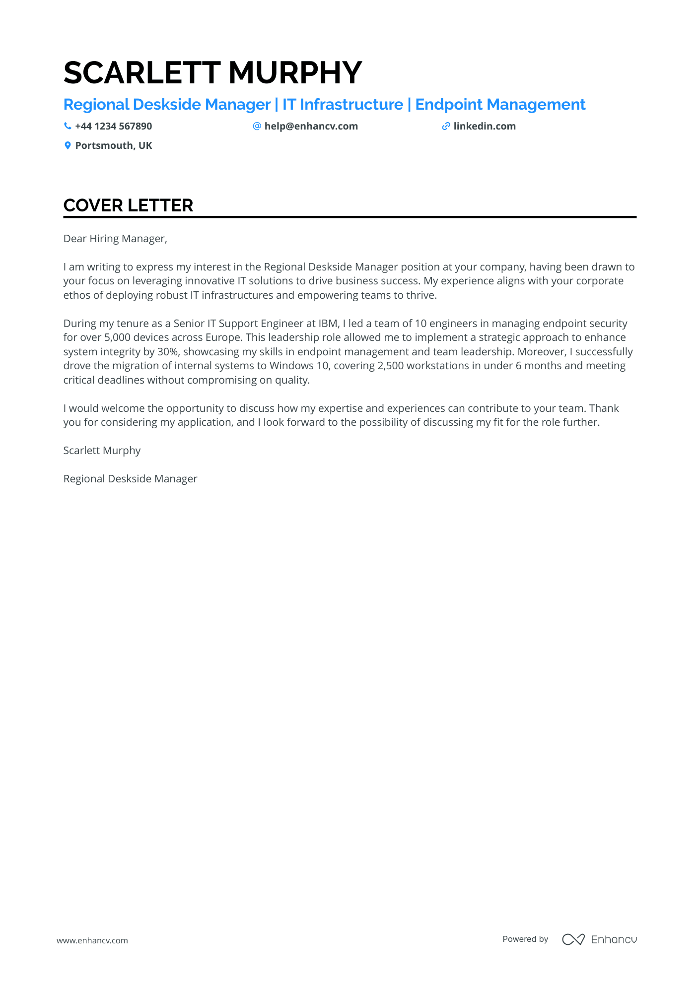 Cover Letter Example