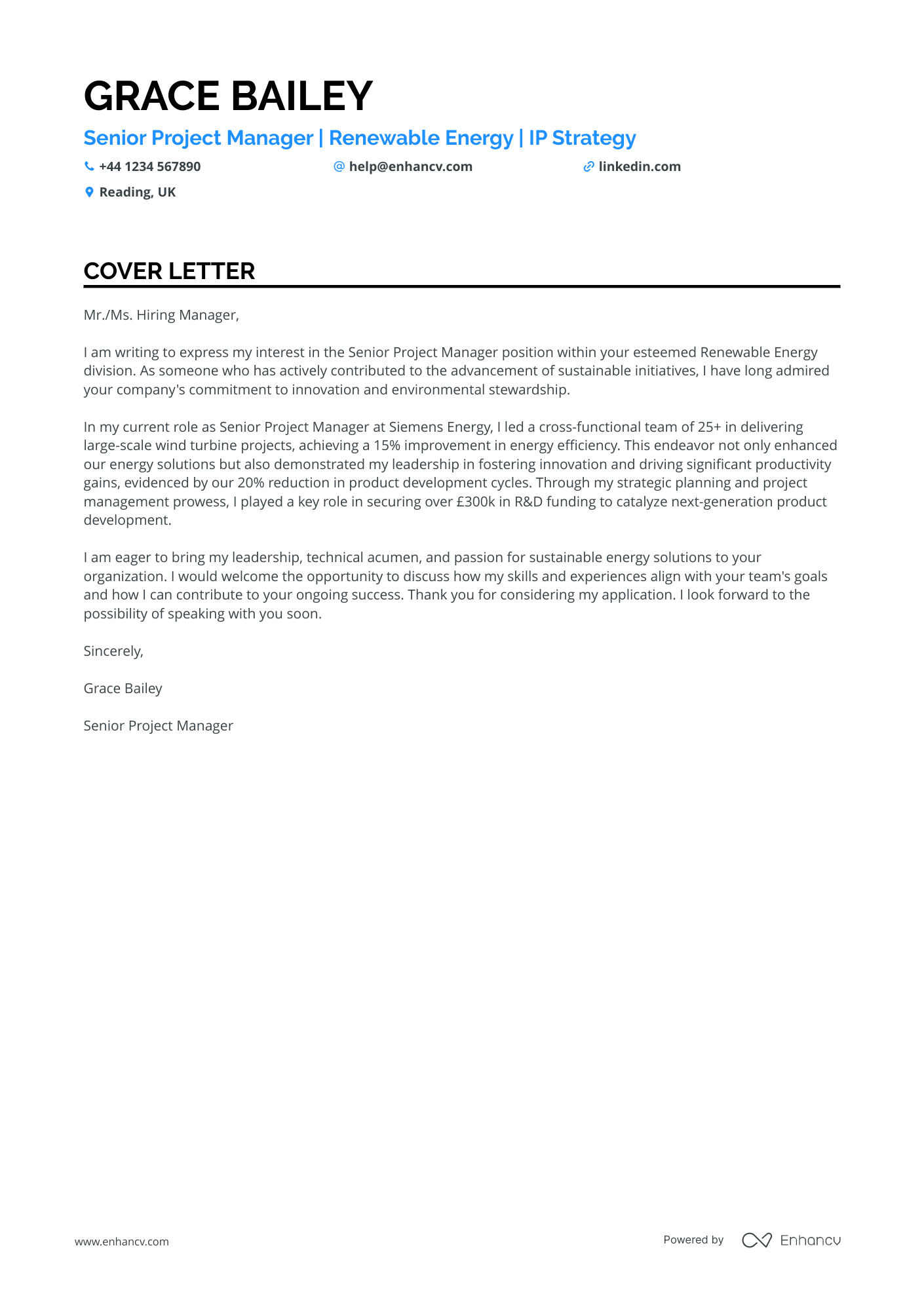 Cover Letter Example