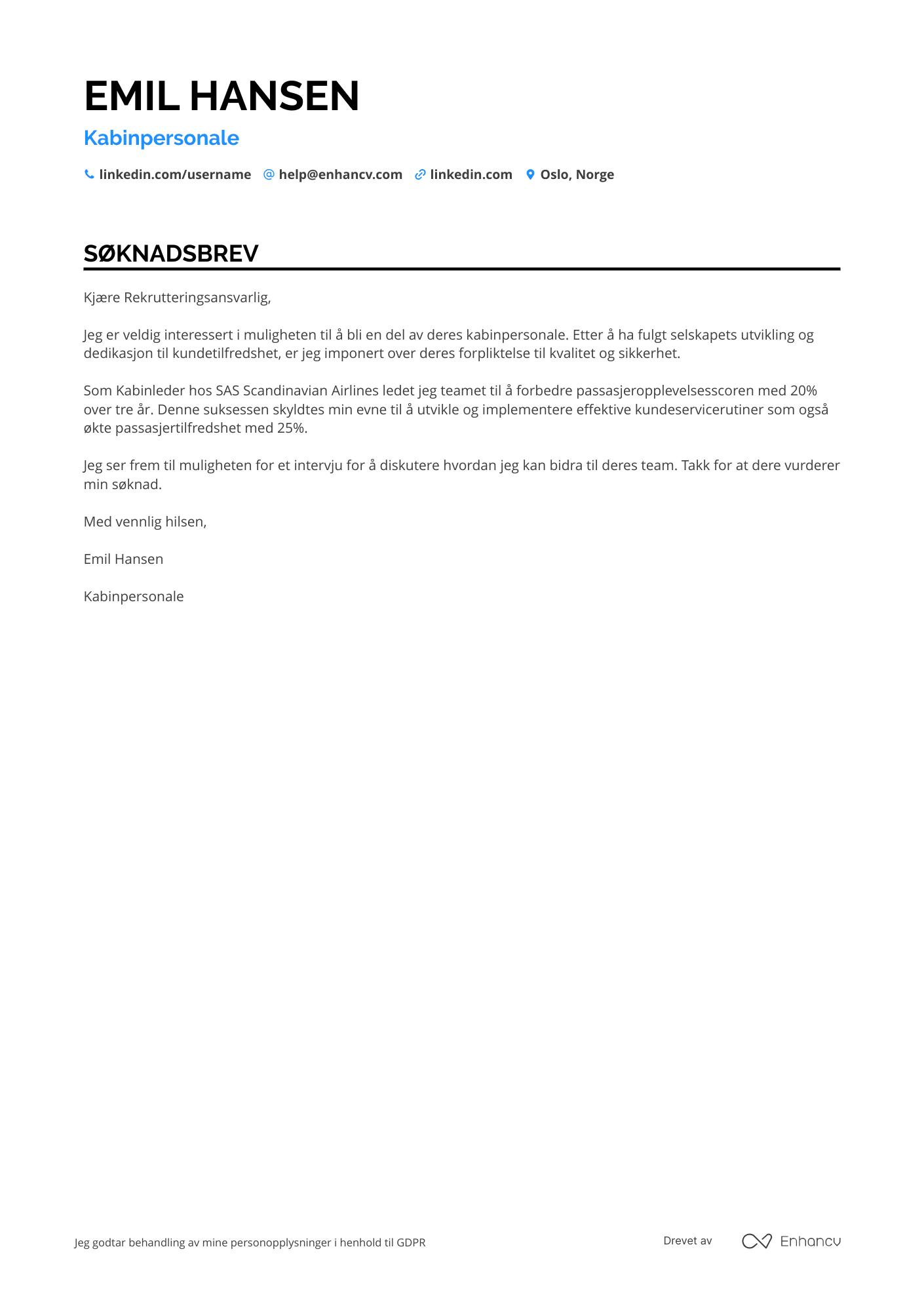 Cover Letter Example