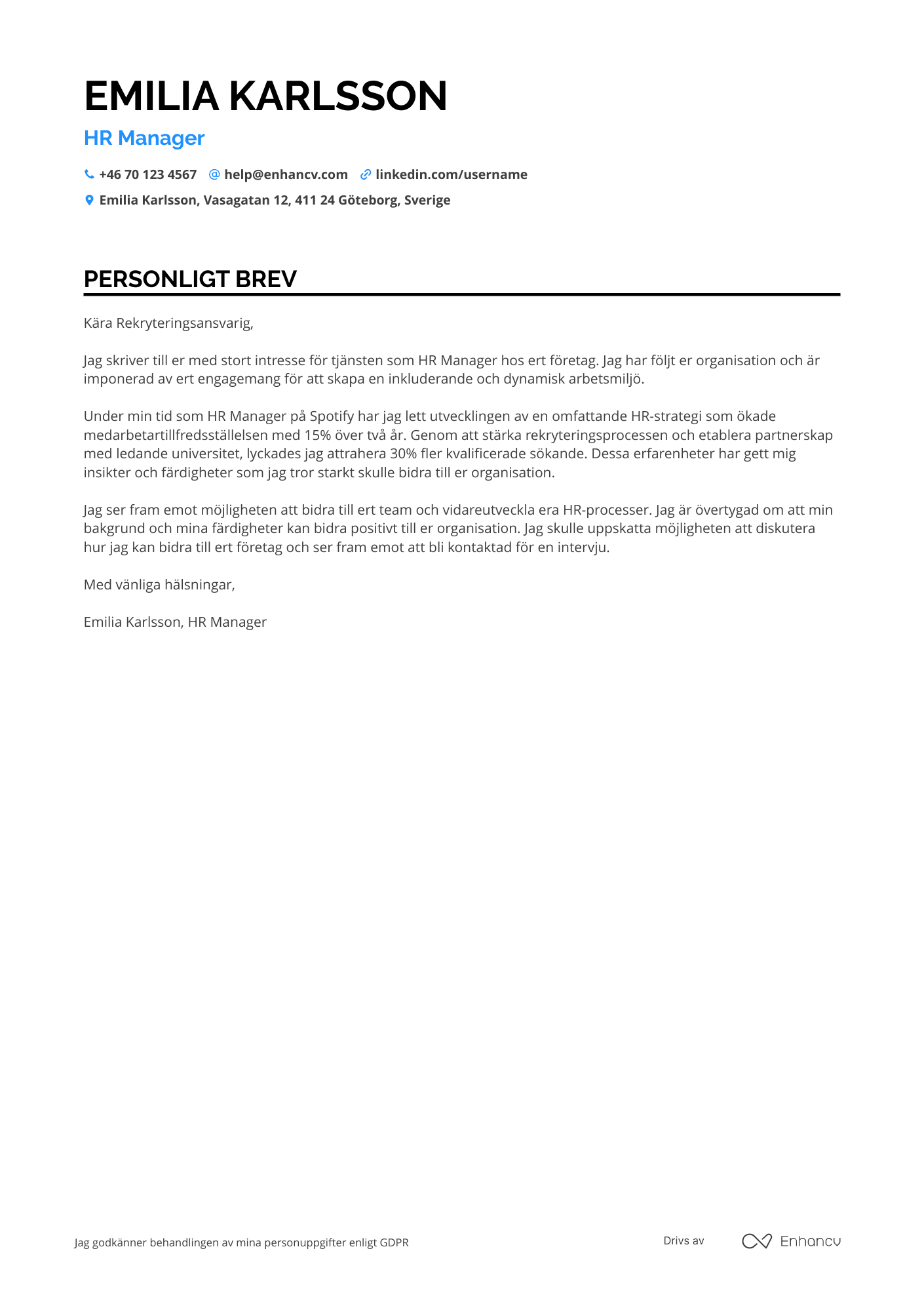 Cover Letter Example