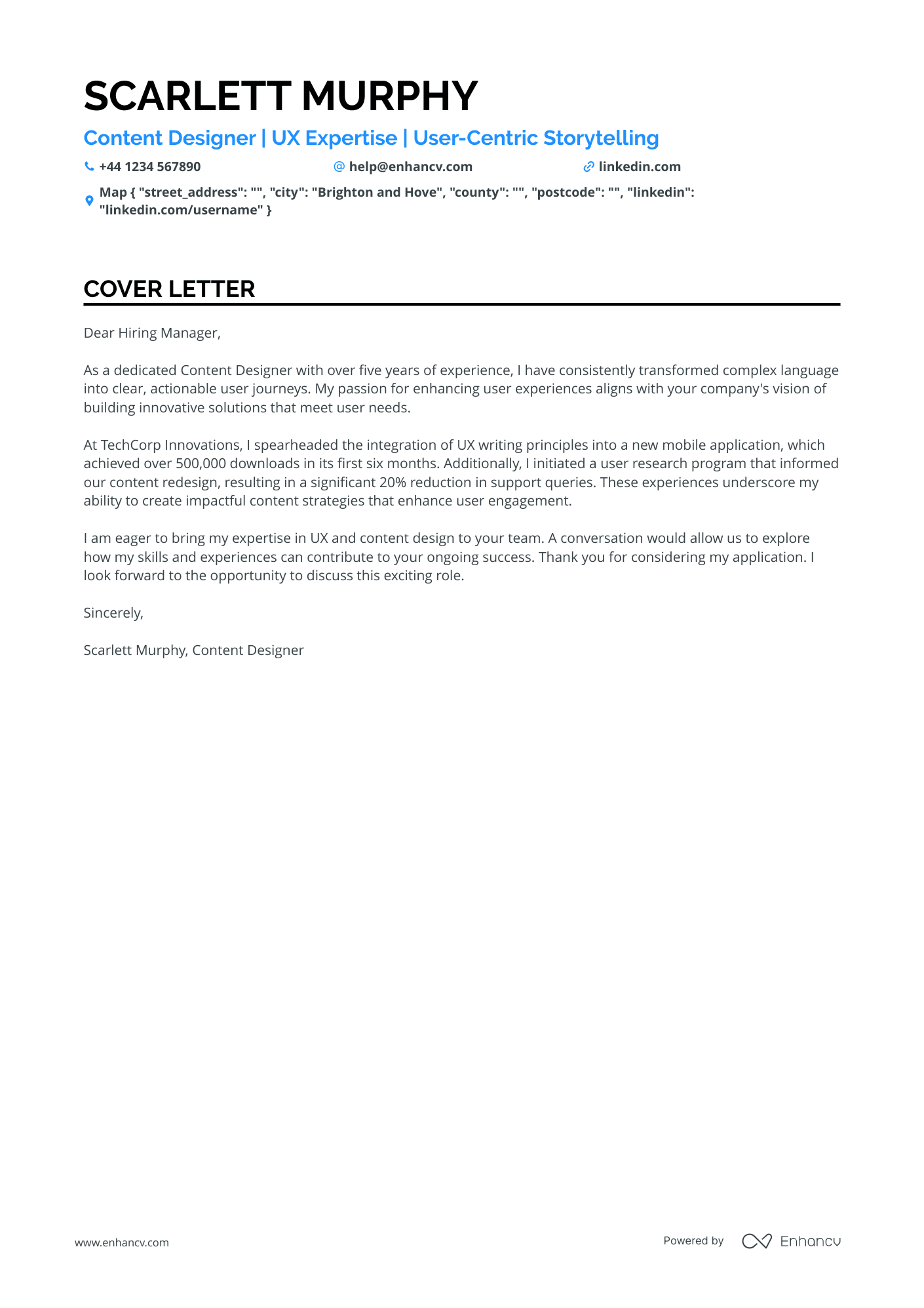 Cover Letter Example