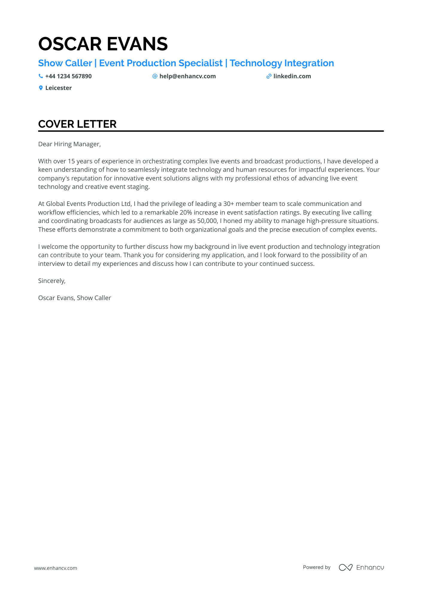 Cover Letter Example