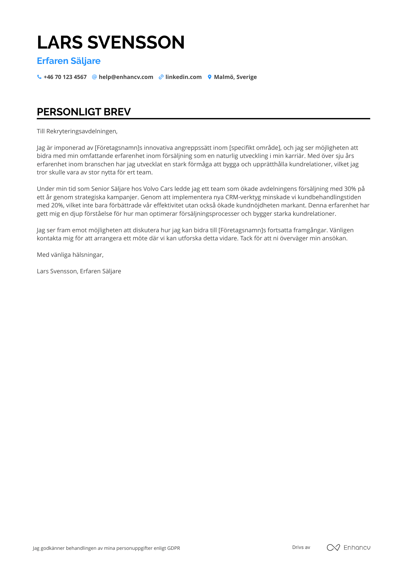 Cover Letter Example