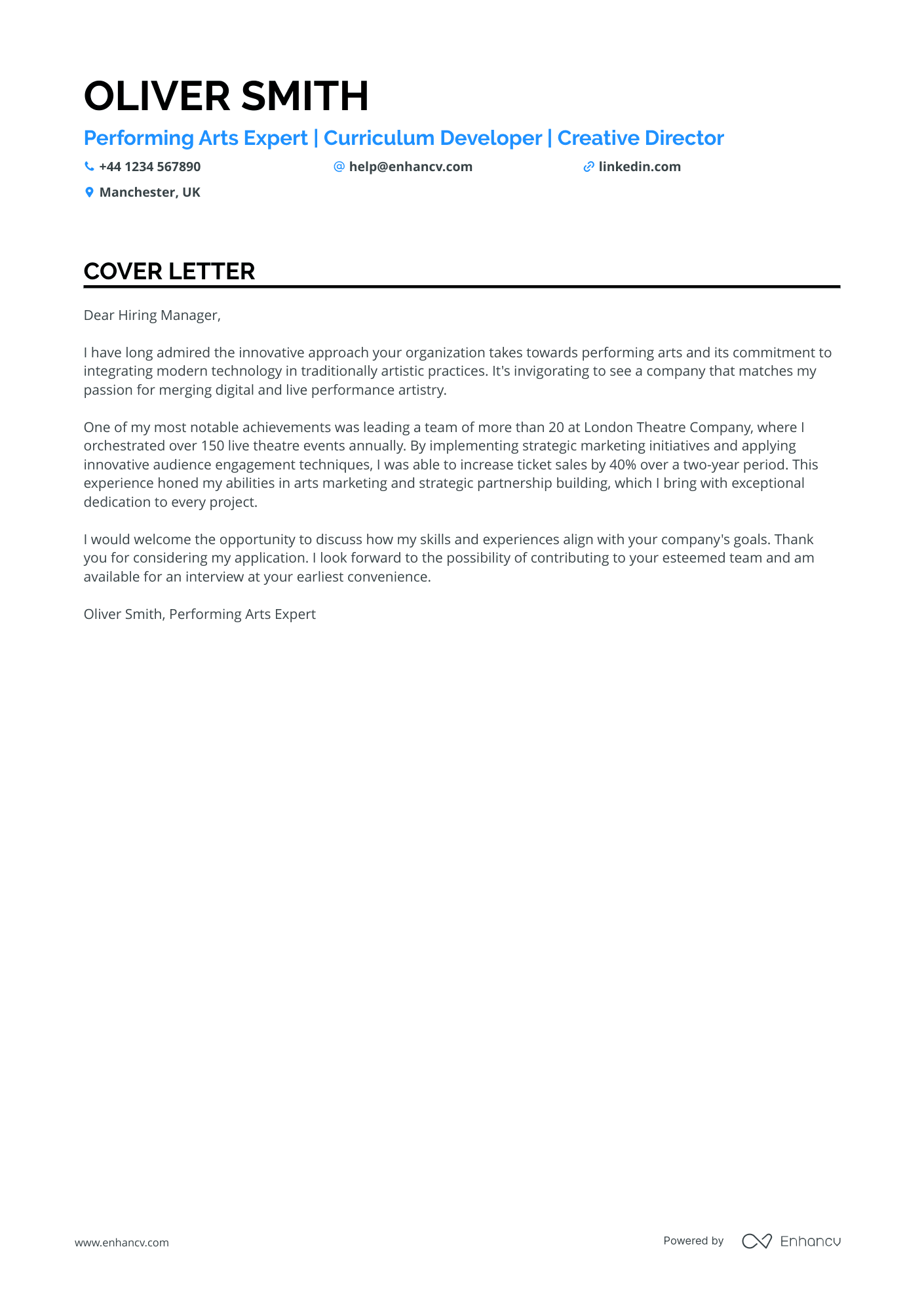 Cover Letter Example