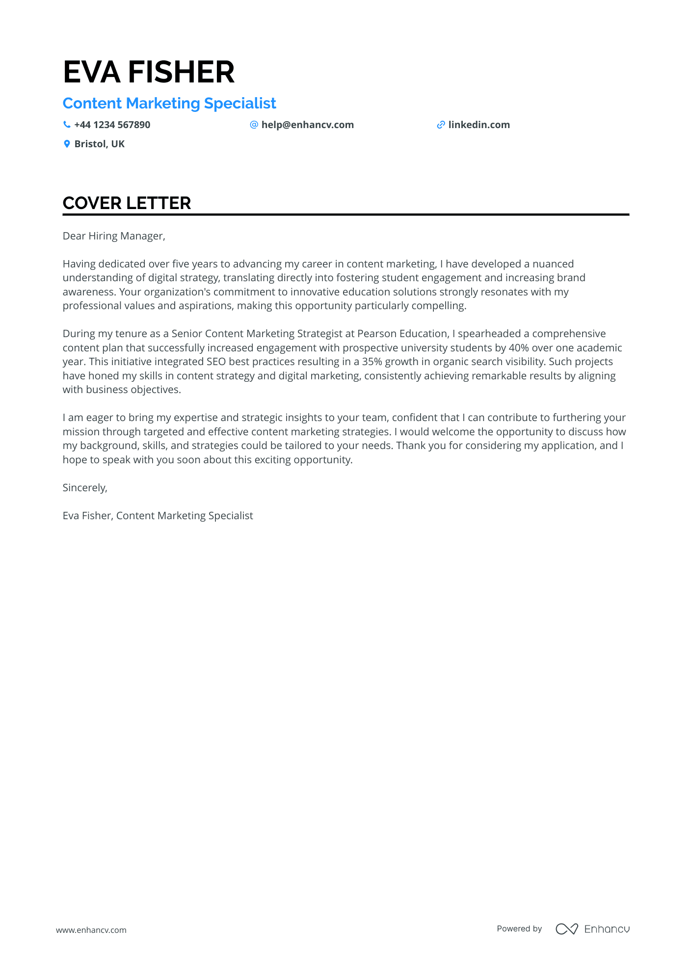 Cover Letter Example