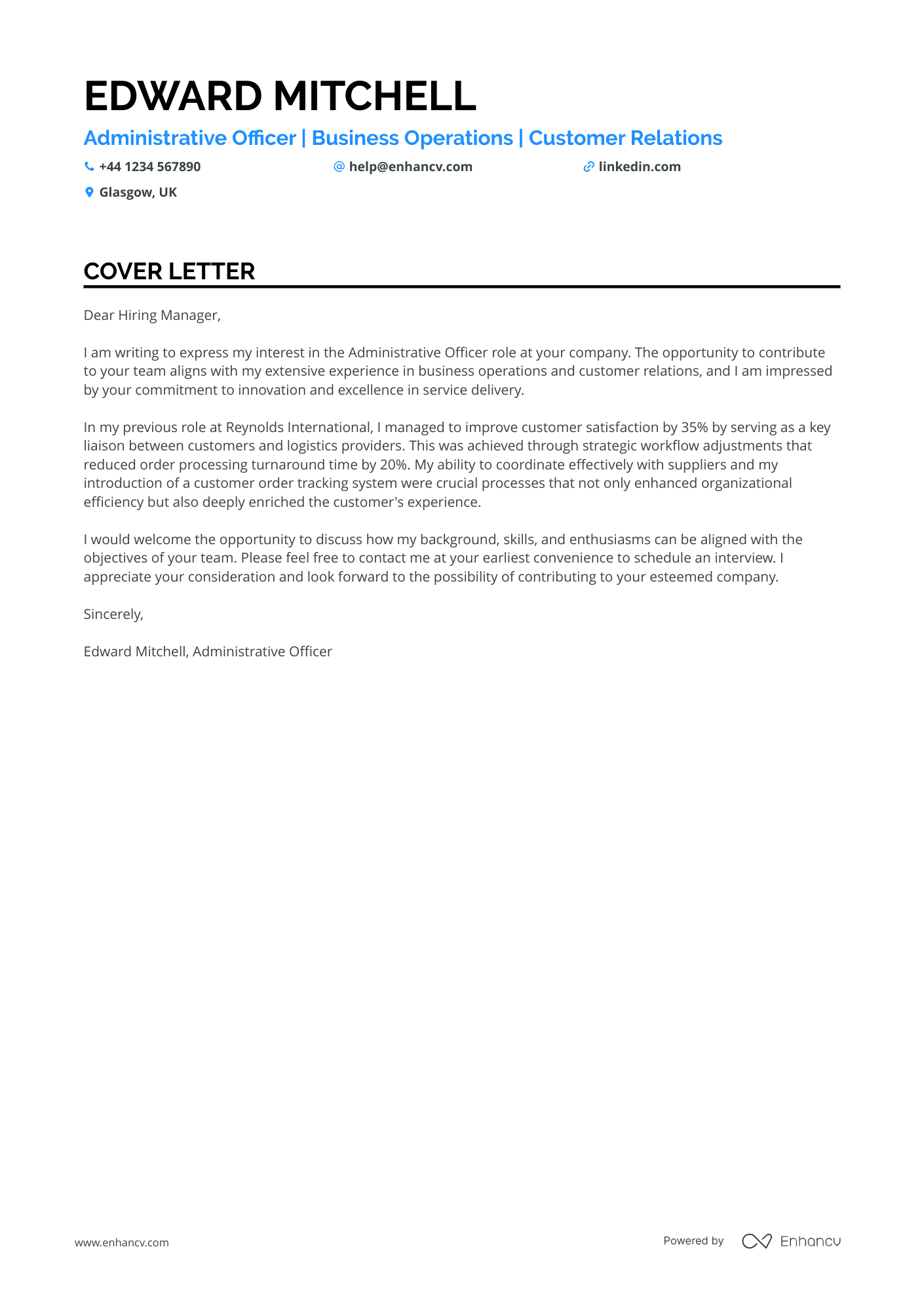 Cover Letter Example