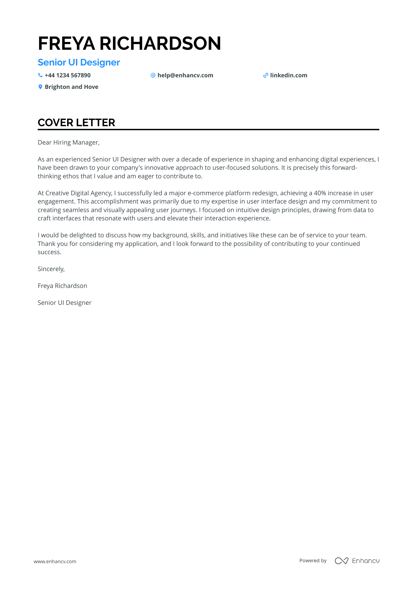 Cover Letter Example