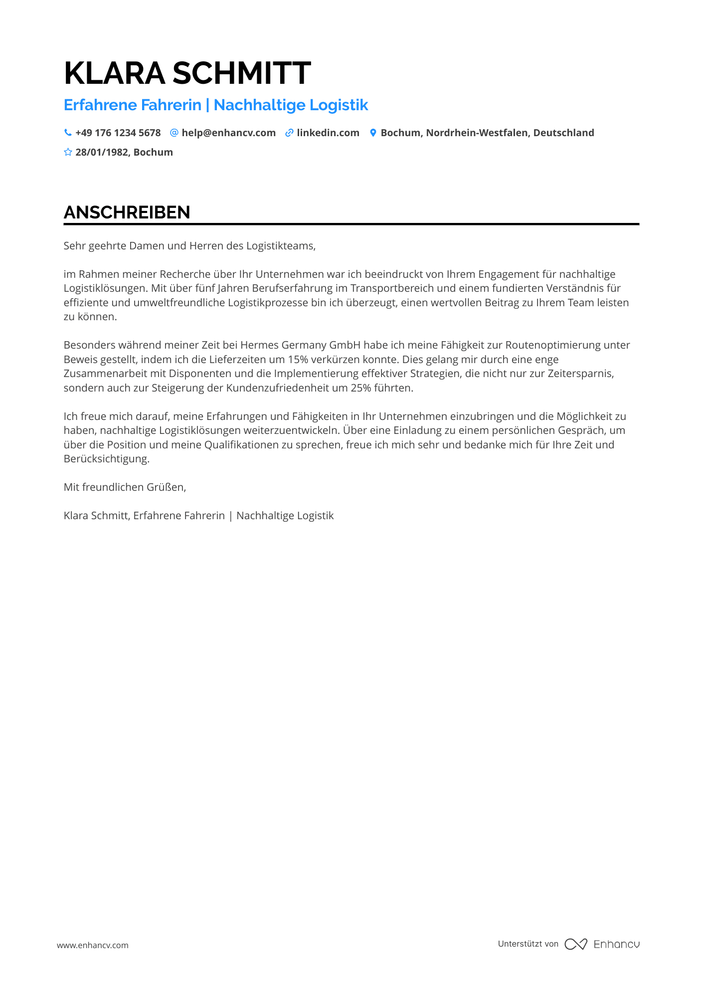 Cover Letter Example