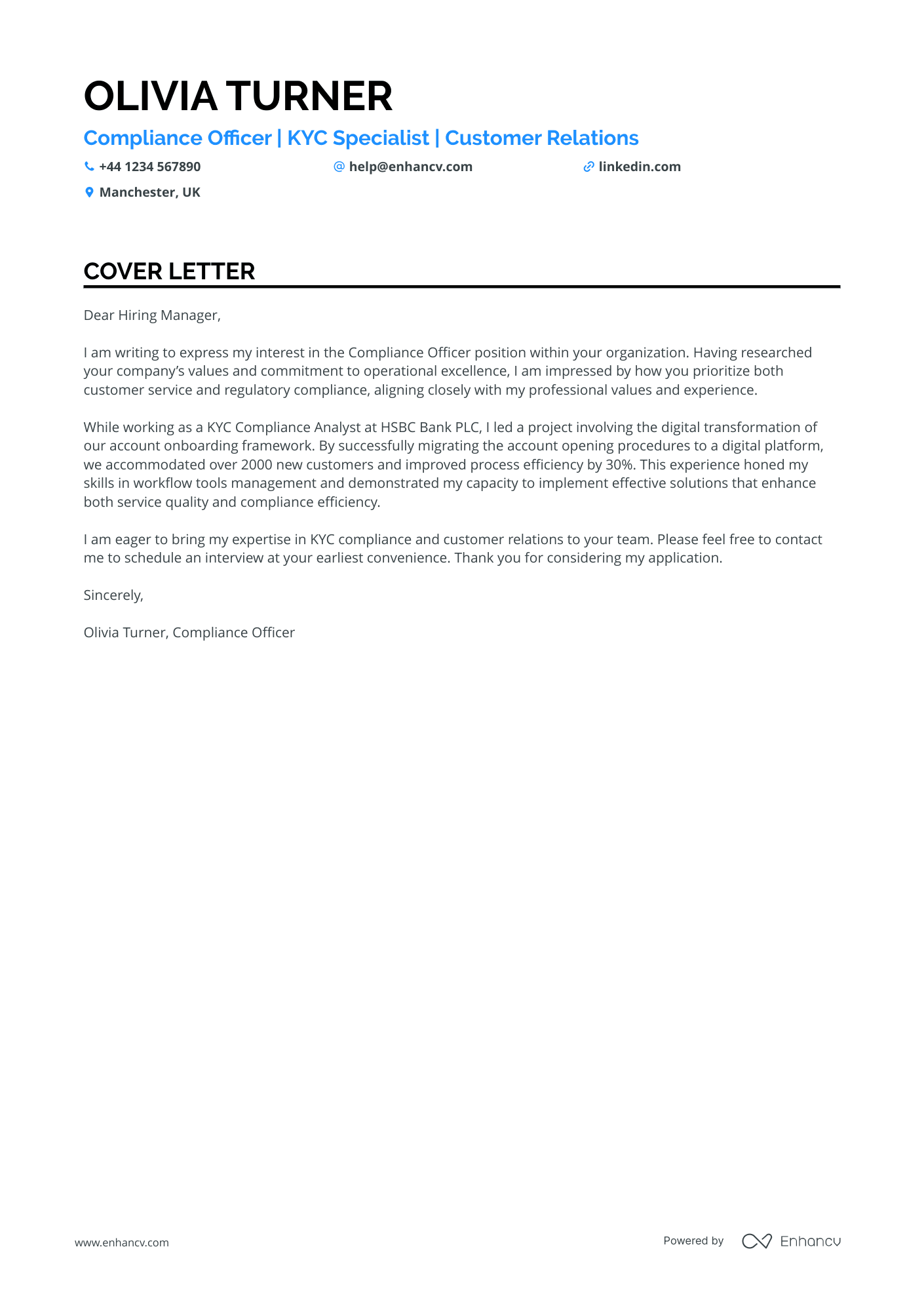Cover Letter Example