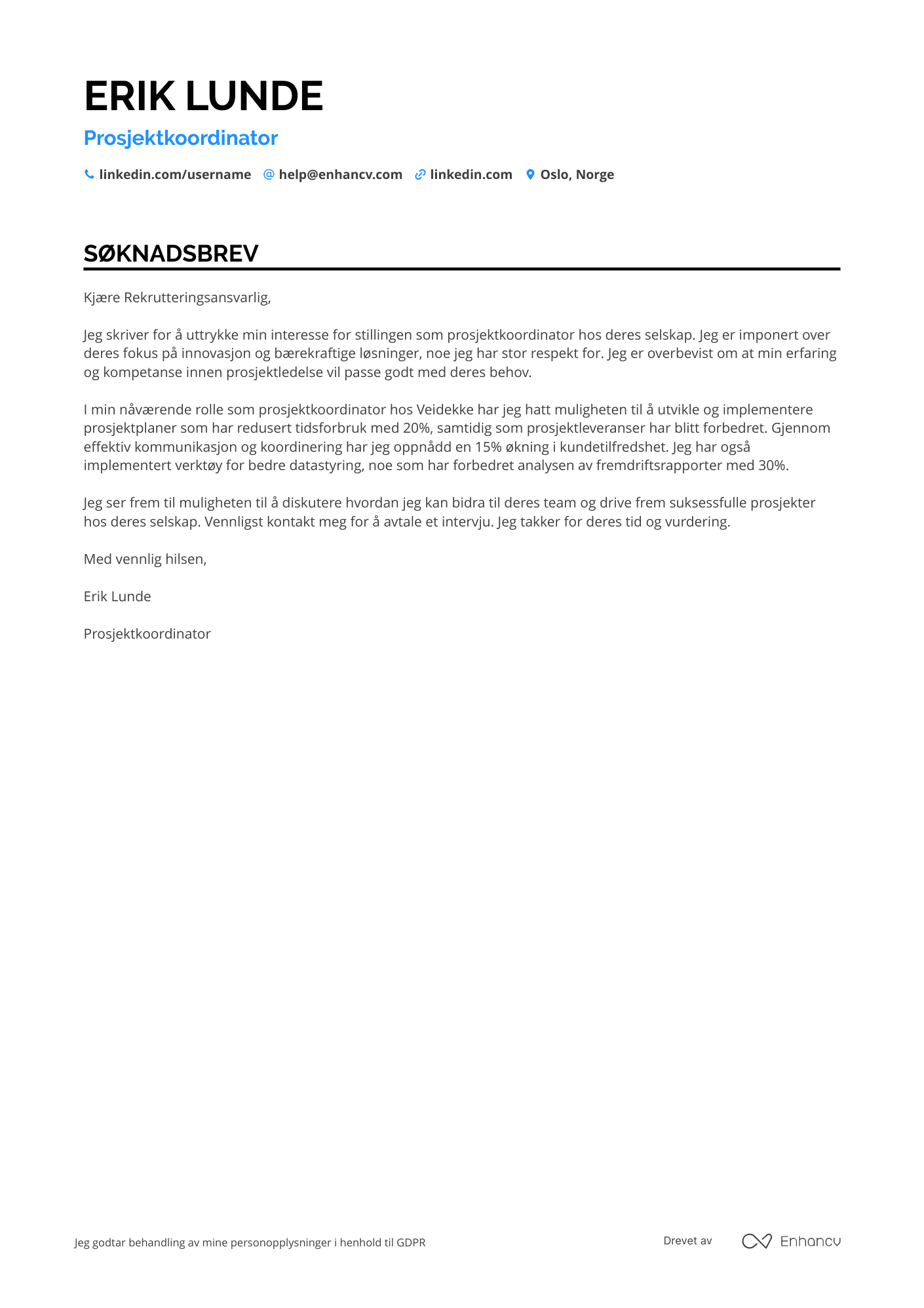 Cover Letter Example