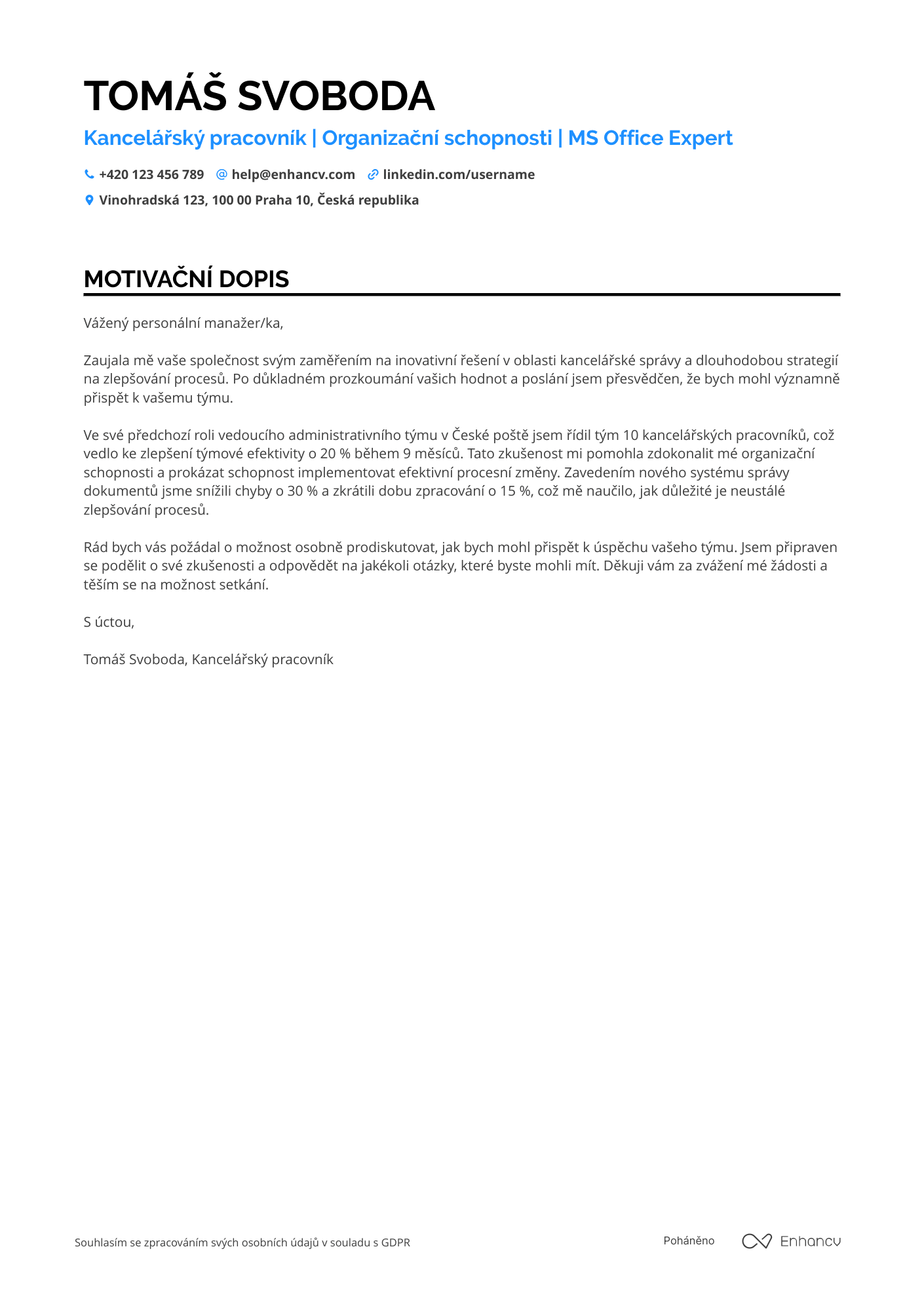 Cover Letter Example