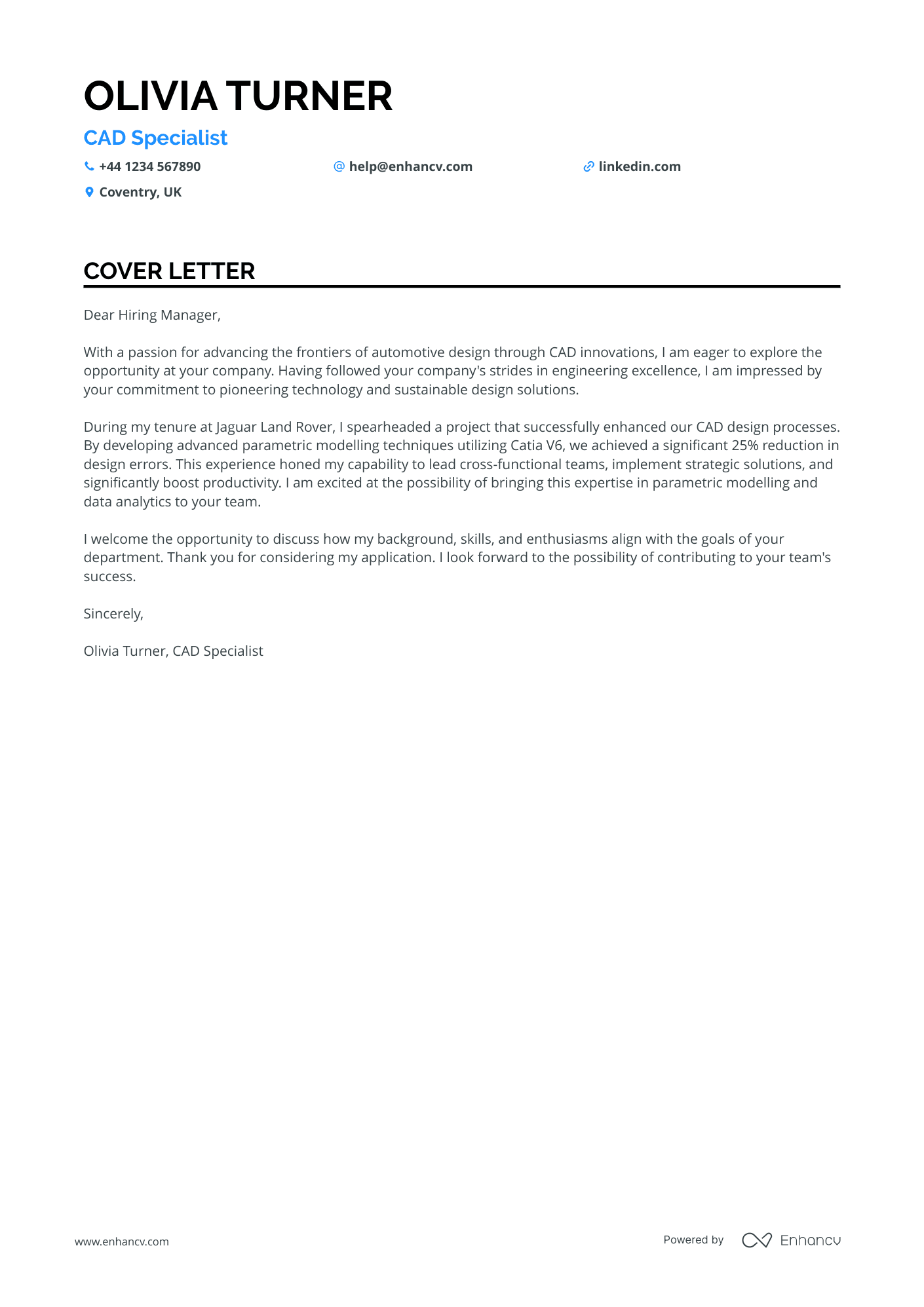 Cover Letter Example
