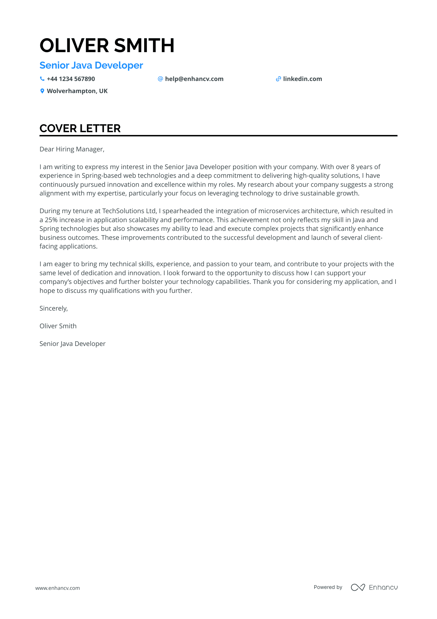 Cover Letter Example