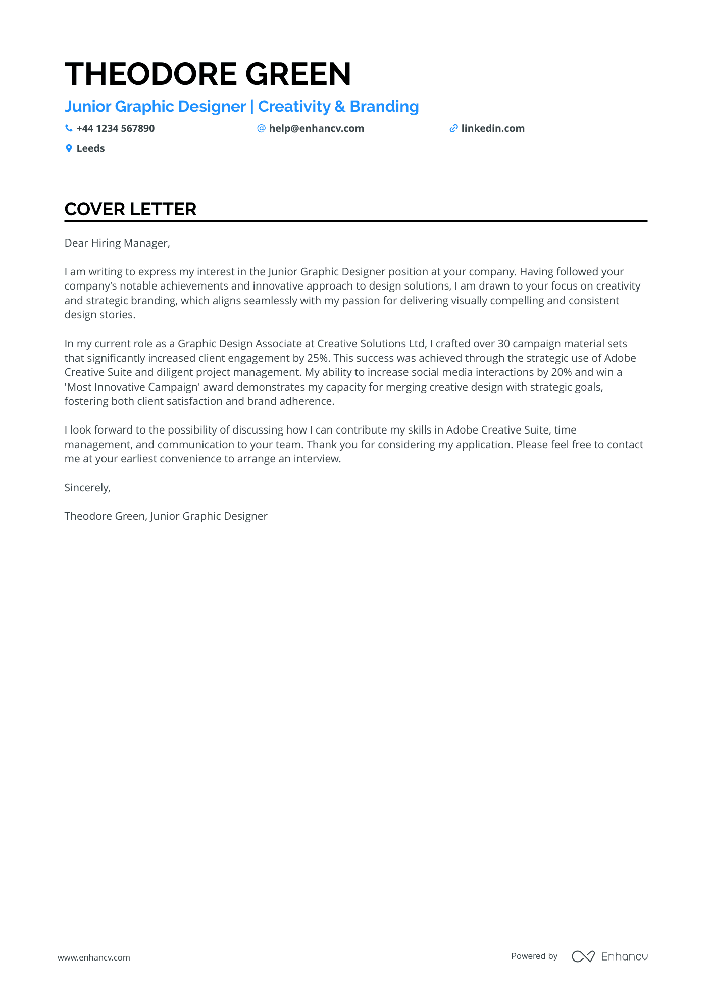 Cover Letter Example
