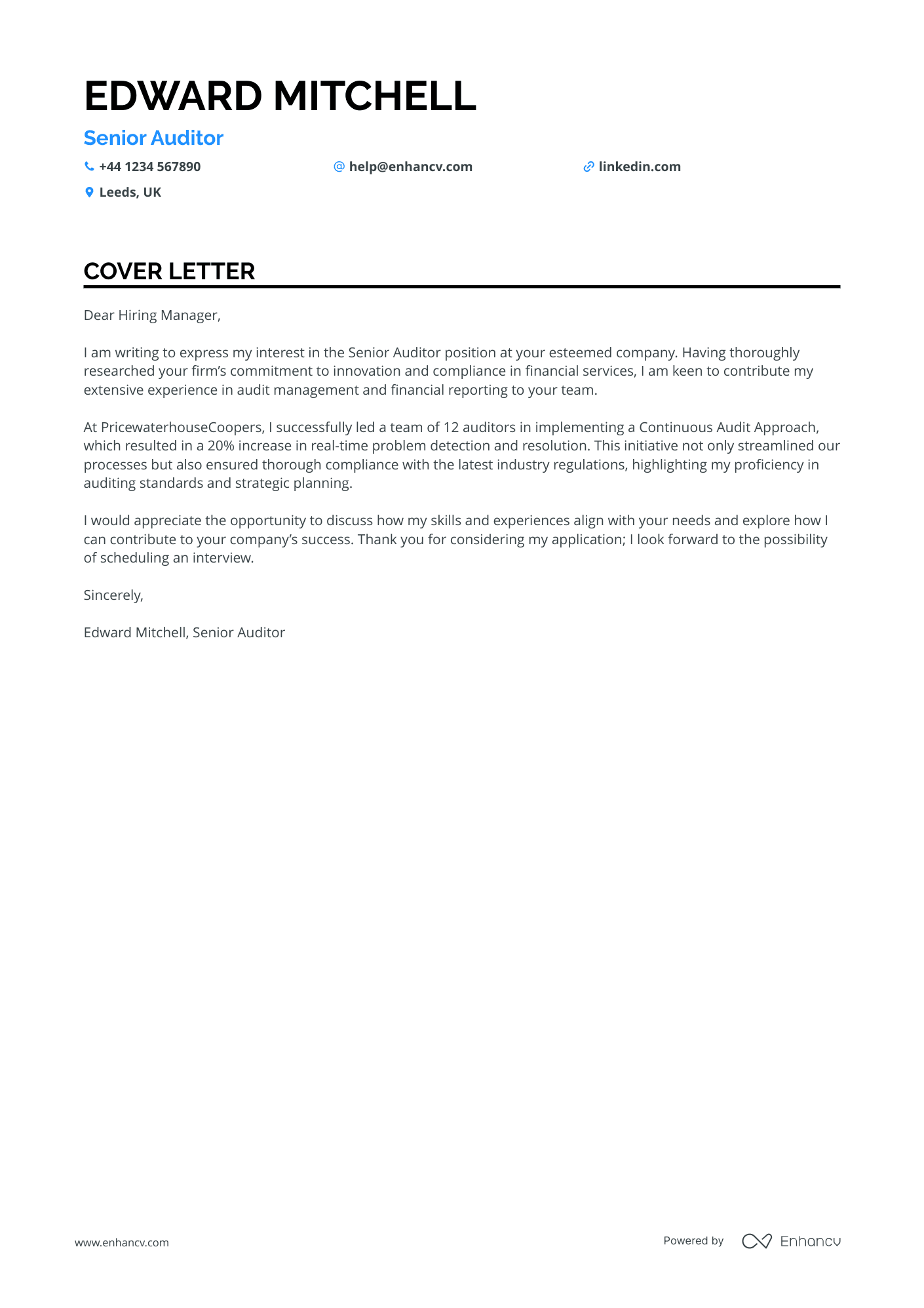 Cover Letter Example