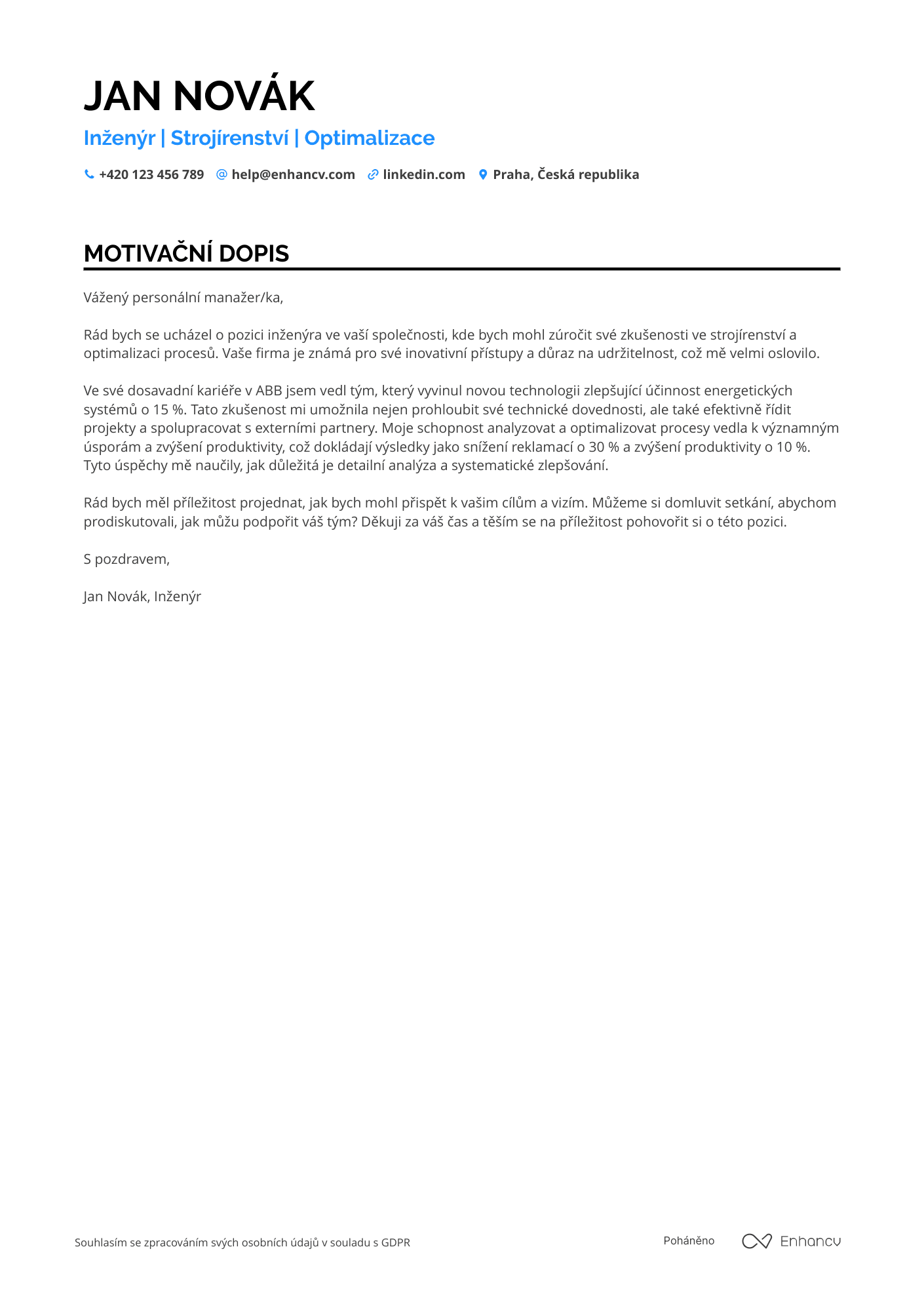 Cover Letter Example