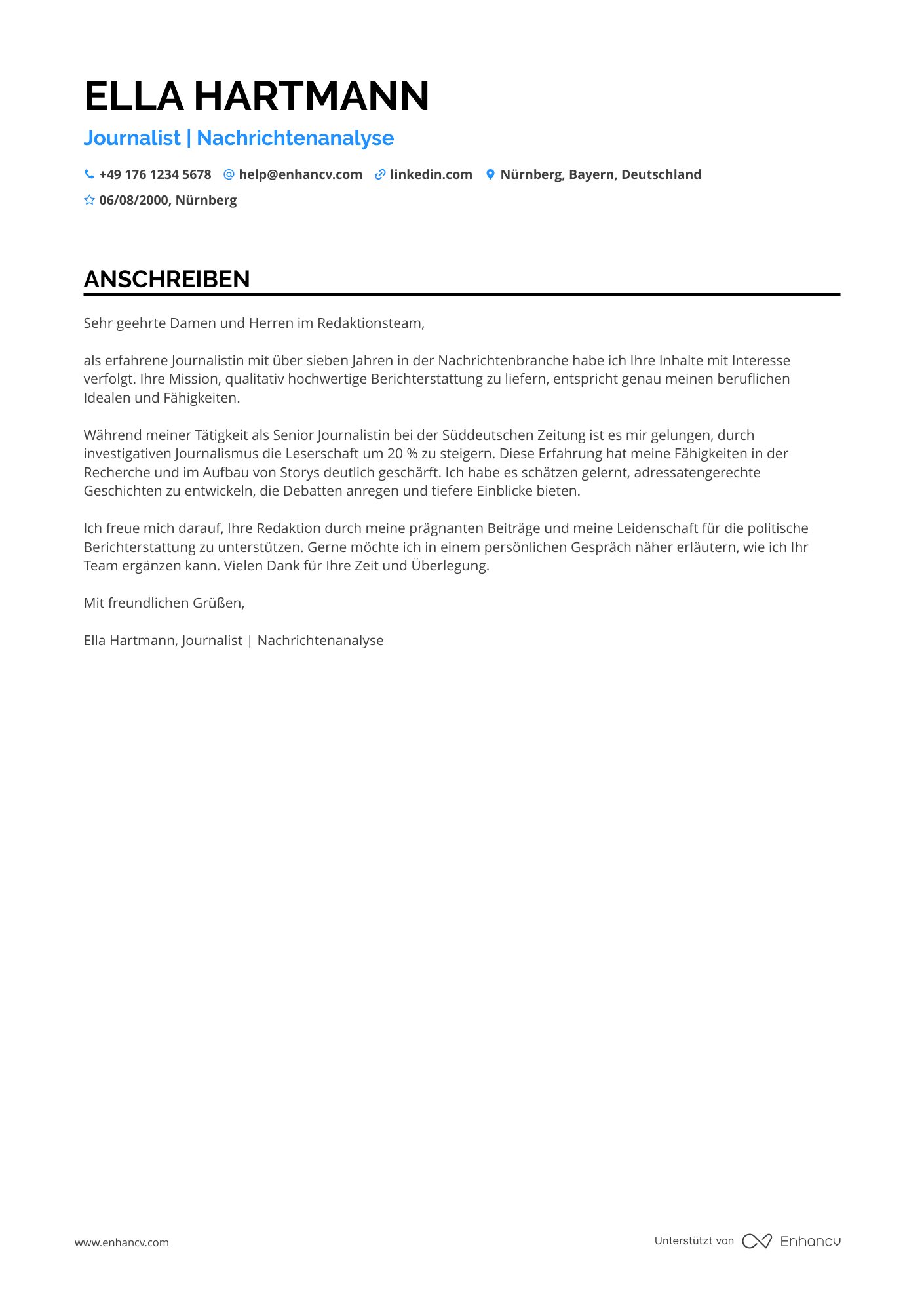 Cover Letter Example