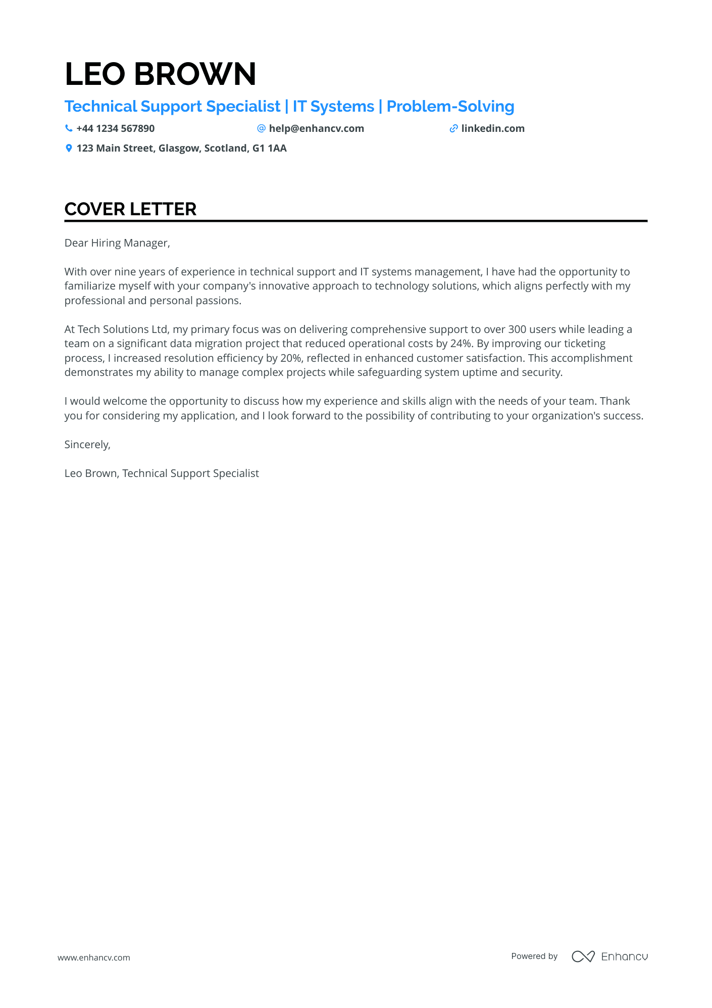 Cover Letter Example