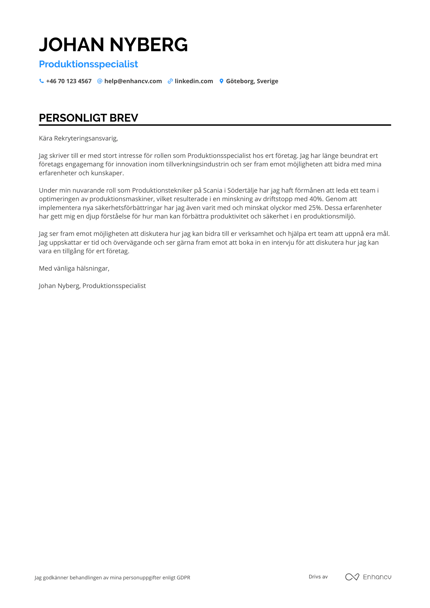 Cover Letter Example