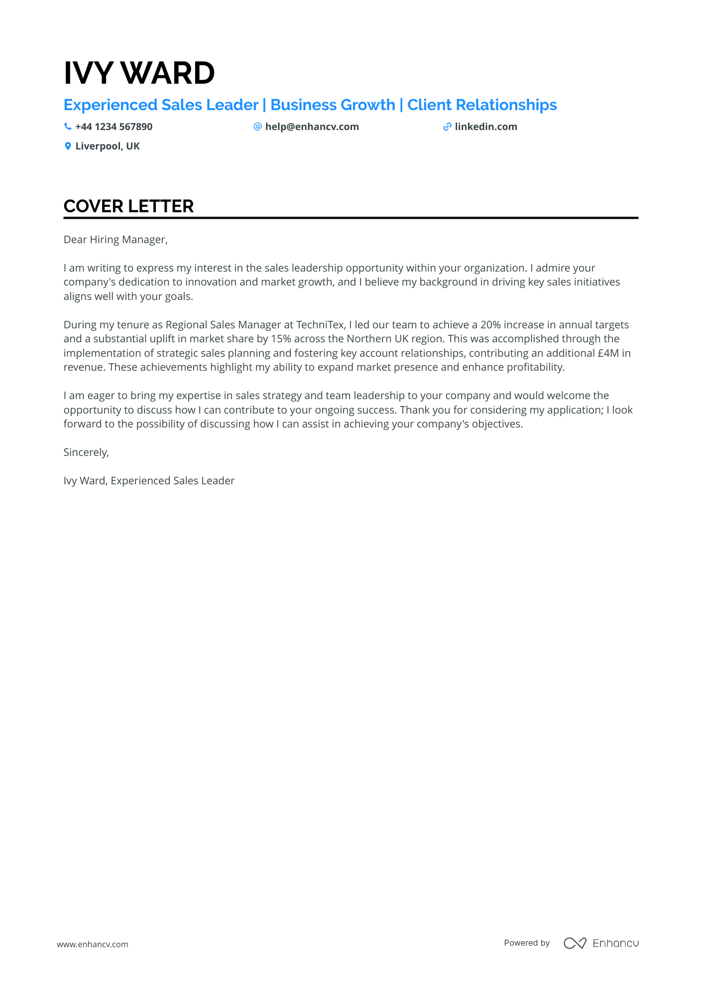 Cover Letter Example