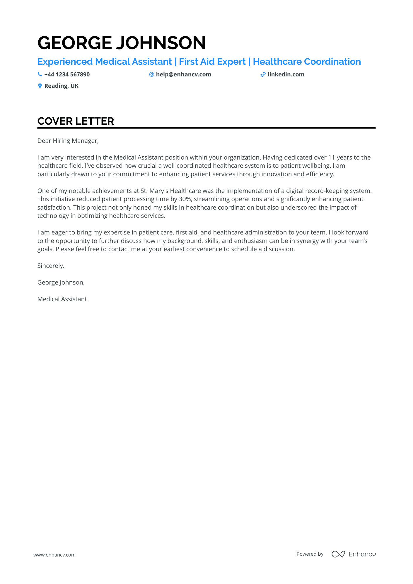 Cover Letter Example
