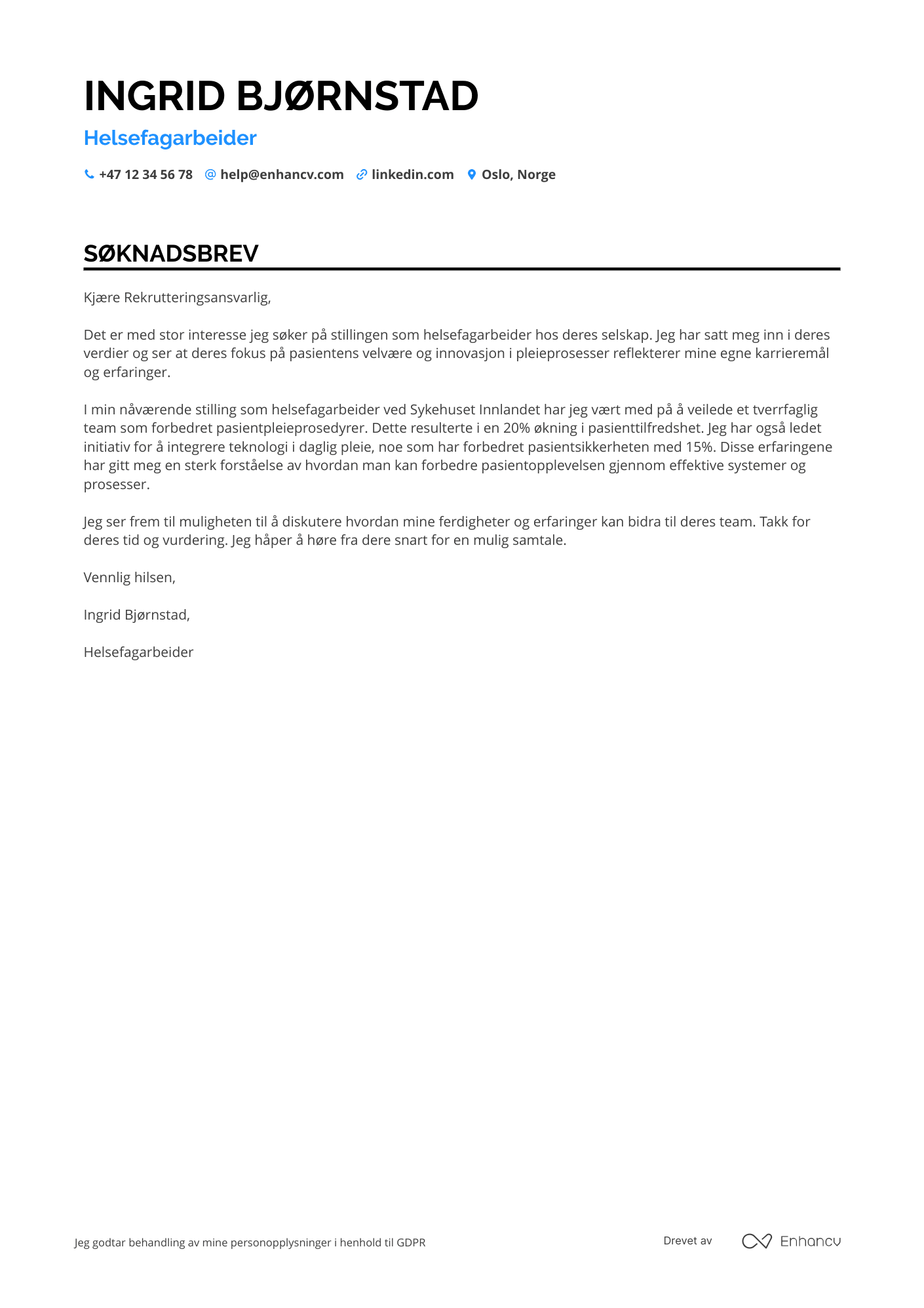 Cover Letter Example