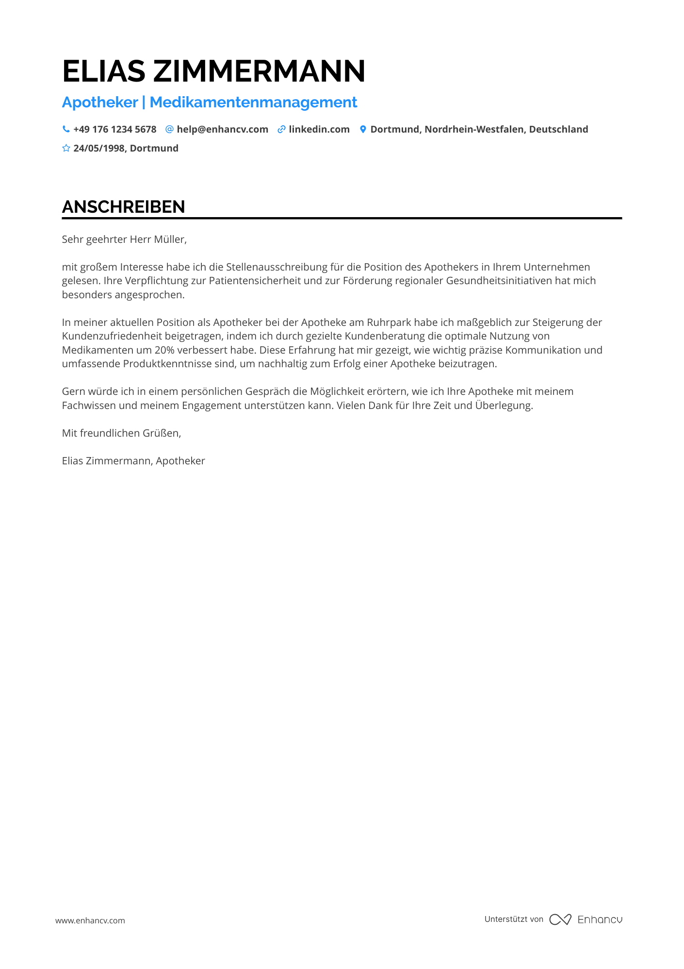 Cover Letter Example