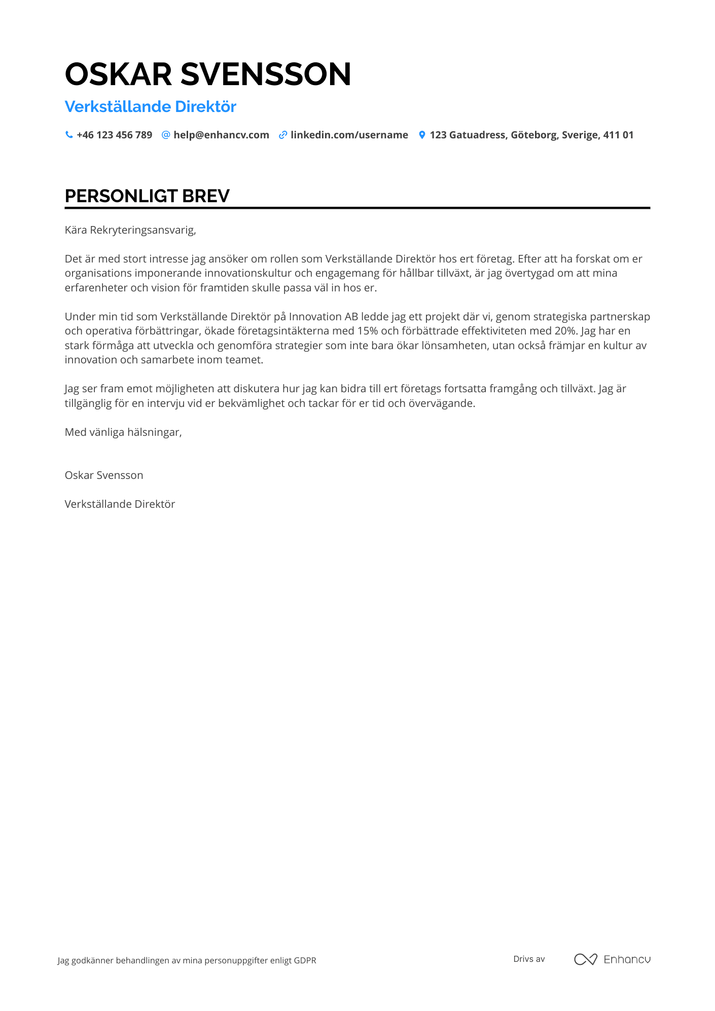 Cover Letter Example