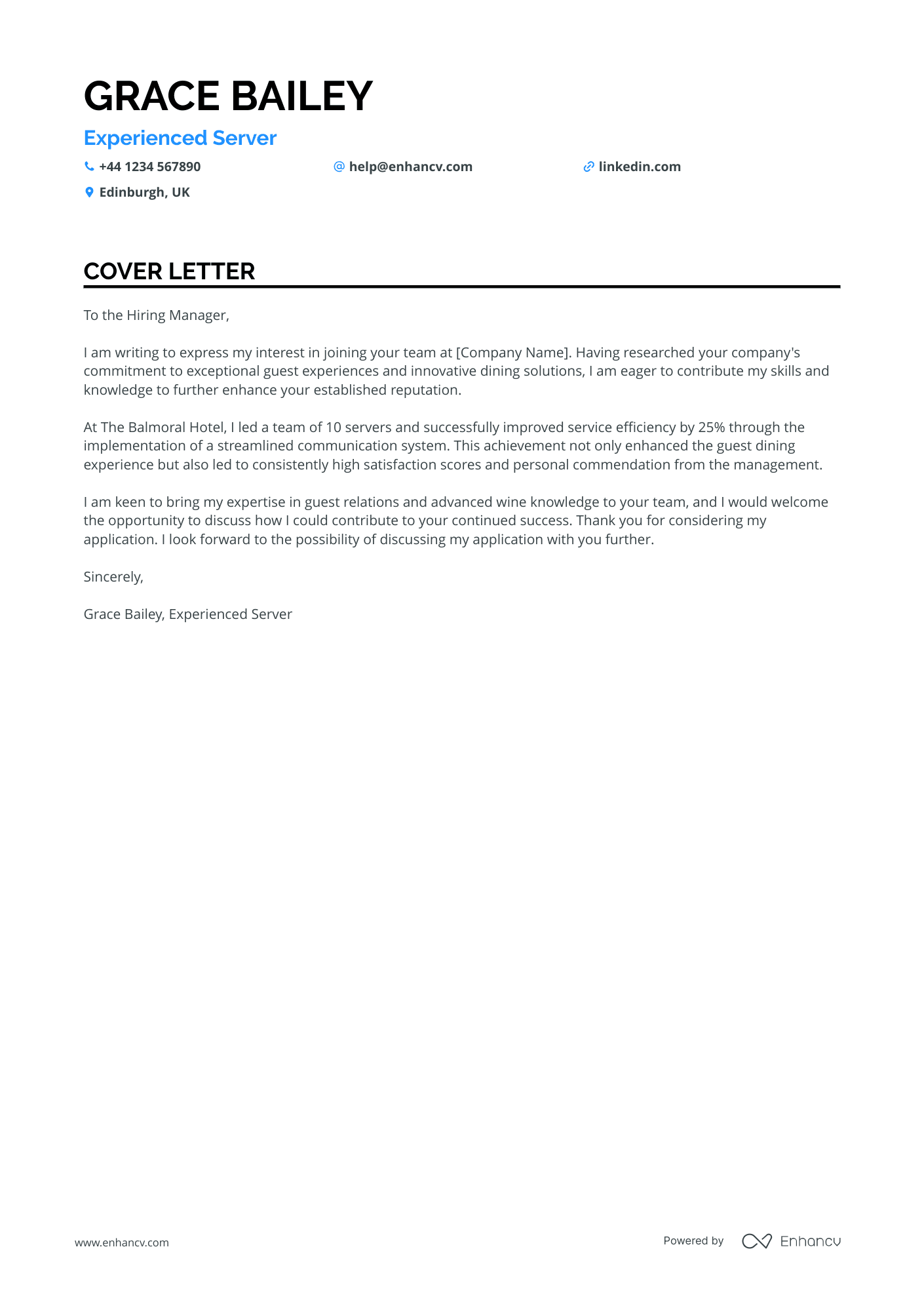 Cover Letter Example