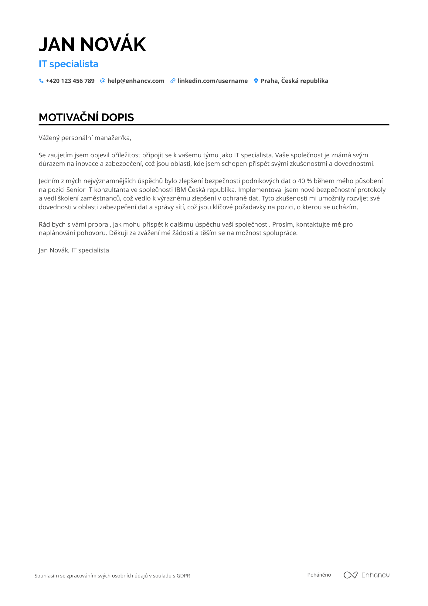 Cover Letter Example