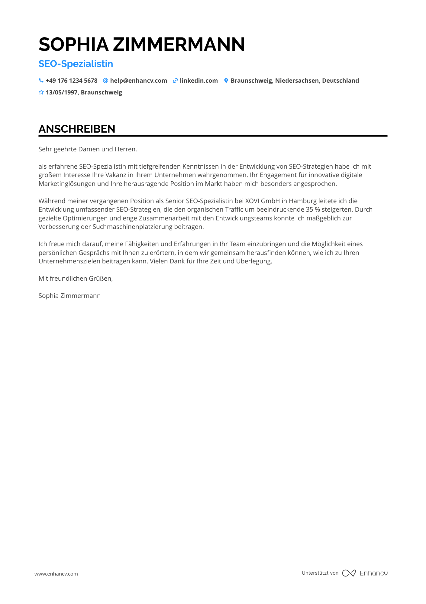 Cover Letter Example