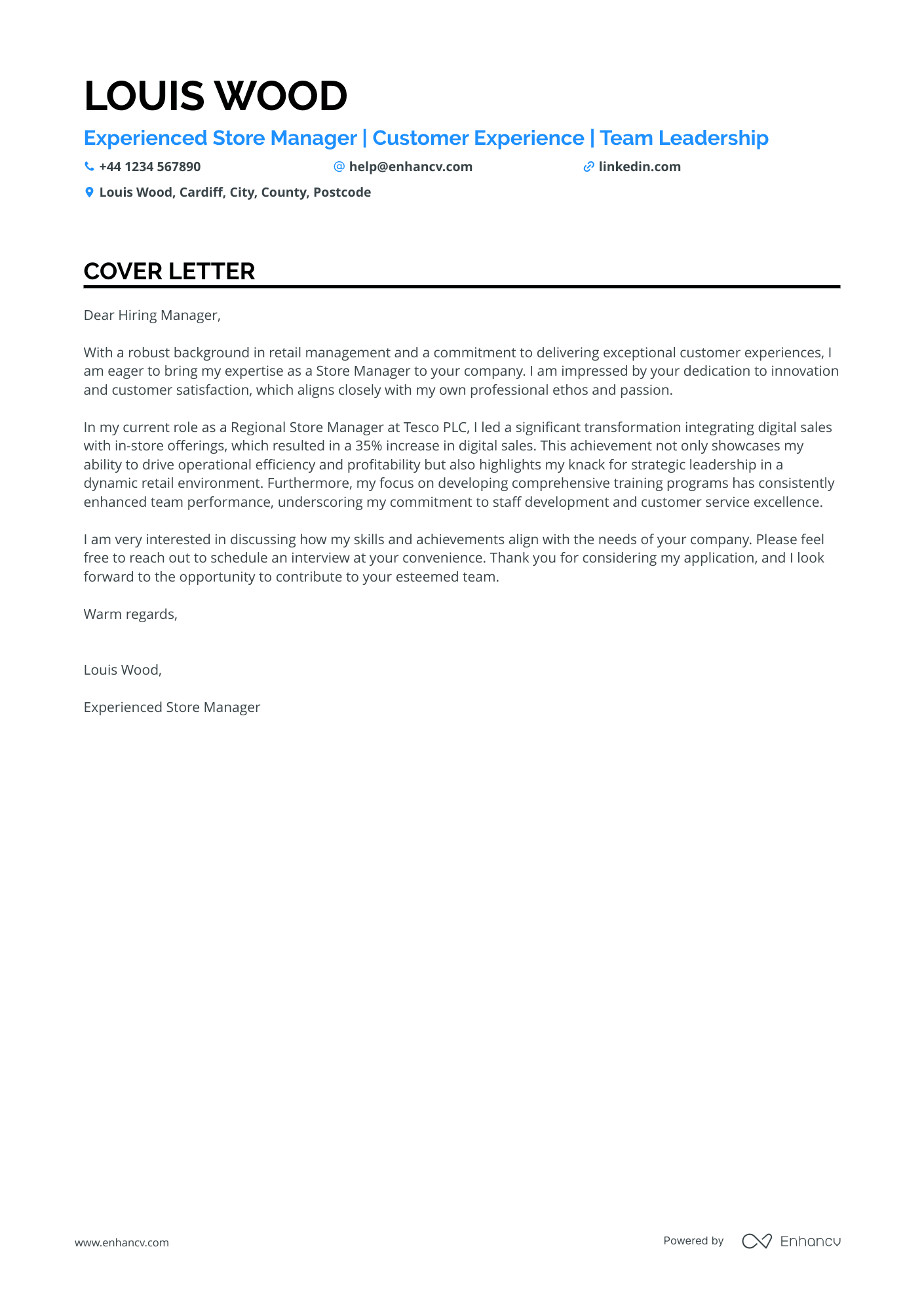 Cover Letter Example