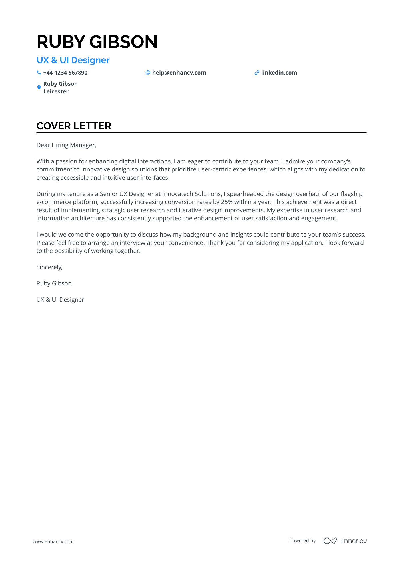 Cover Letter Example