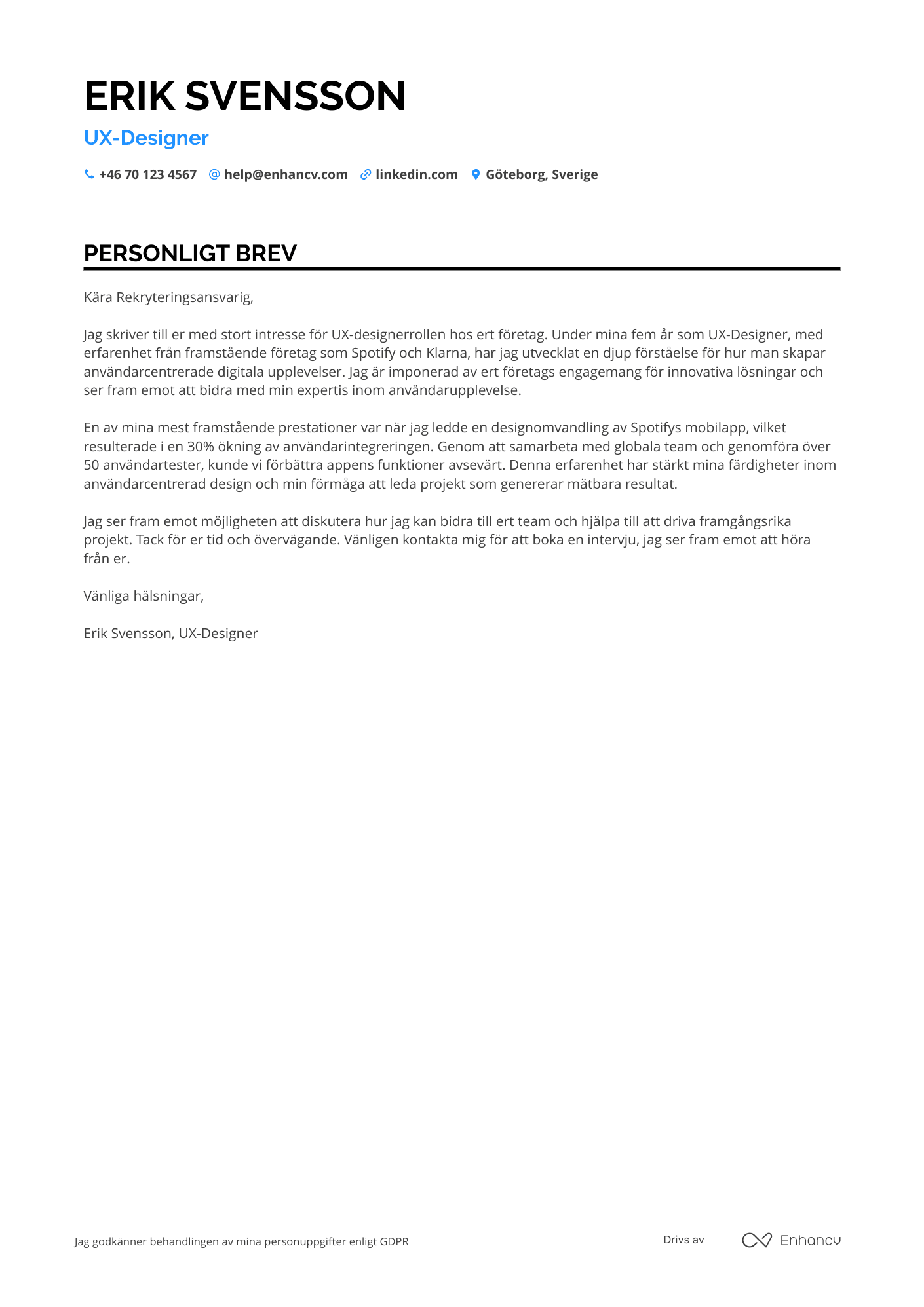 Cover Letter Example