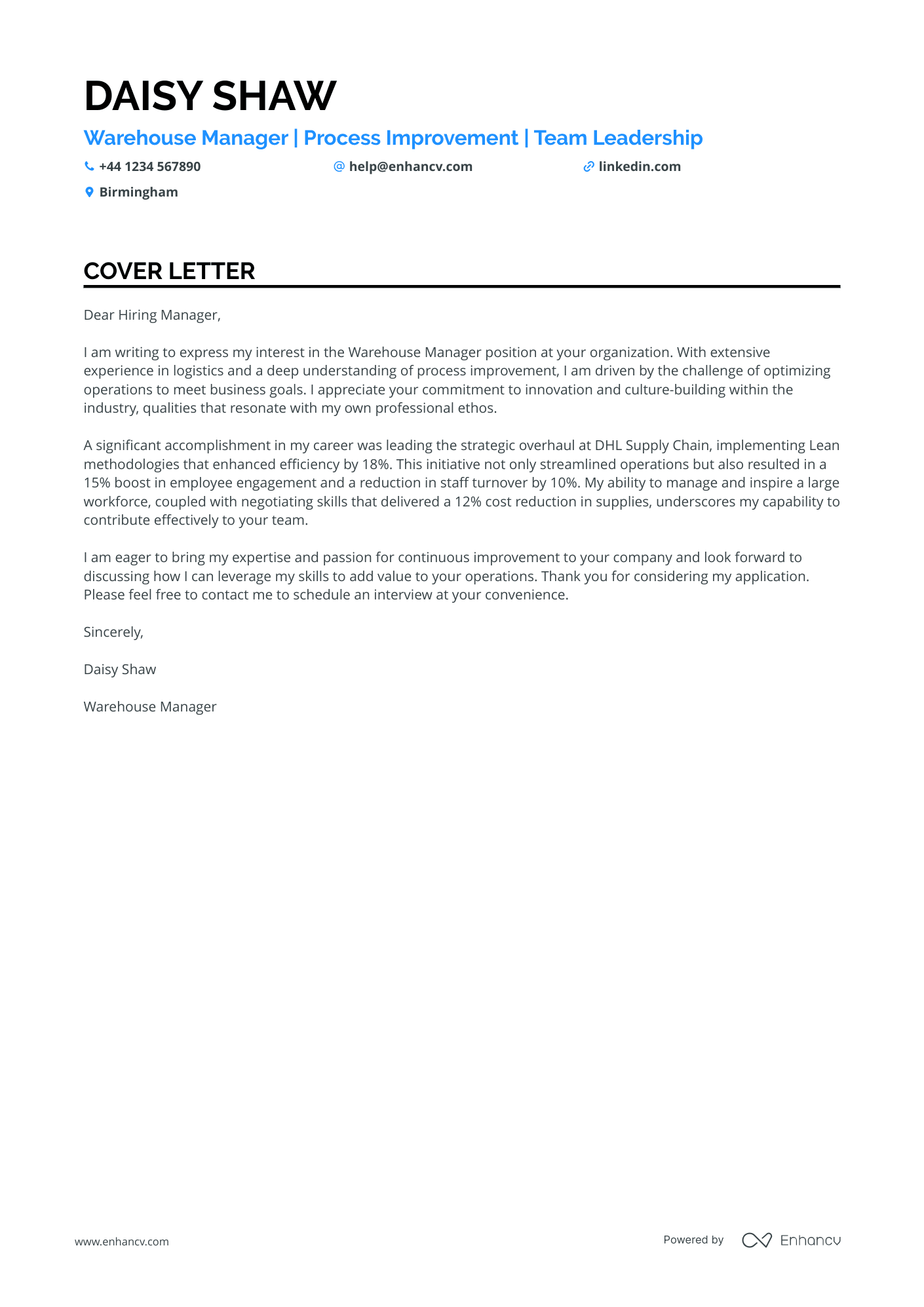Cover Letter Example