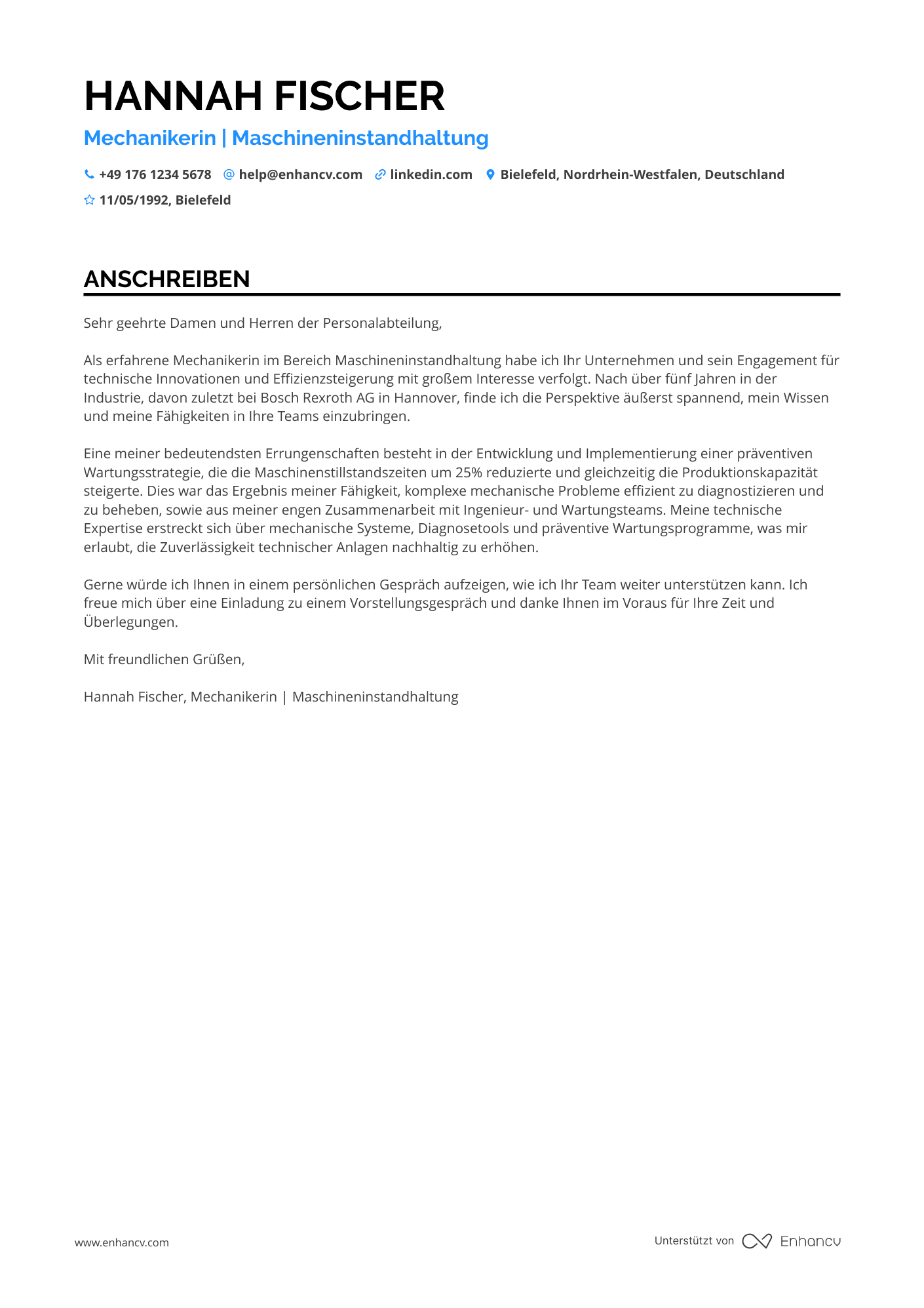 Cover Letter Example