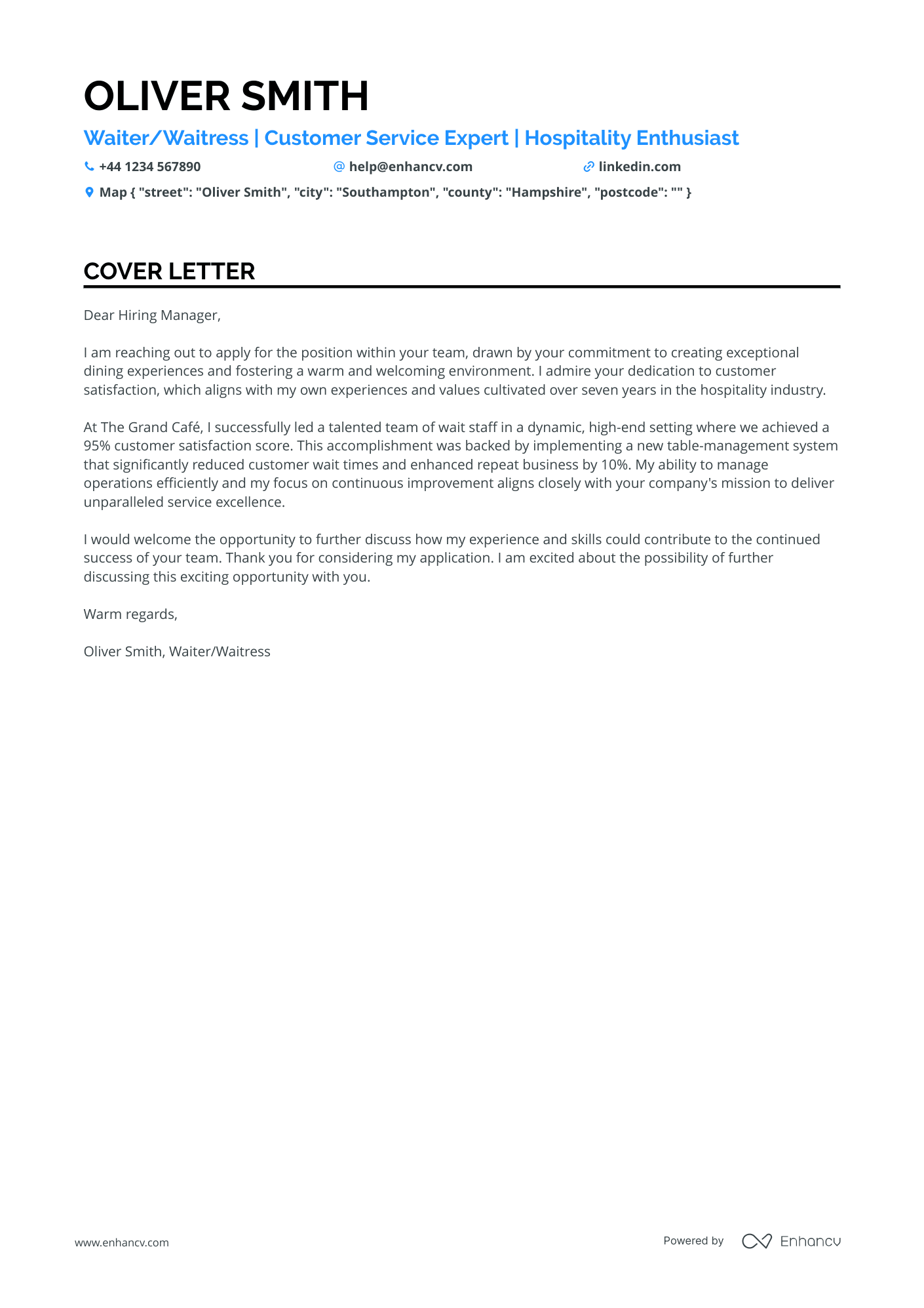 Cover Letter Example