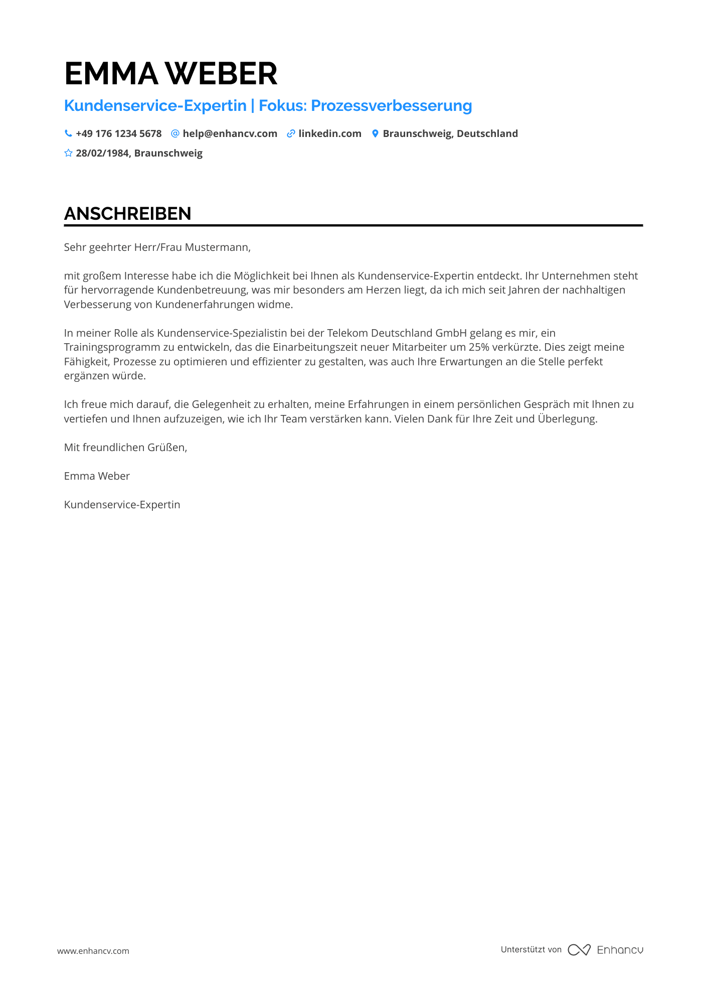 Cover Letter Example